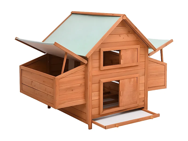 Poulailler 152x96x110 cm Bois de sapin massif RG3Q71951