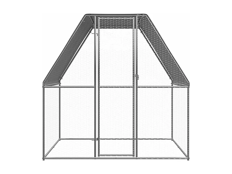 Galinheiro 2x2x2 m aço galvanizado prateado e cinzento PT750832