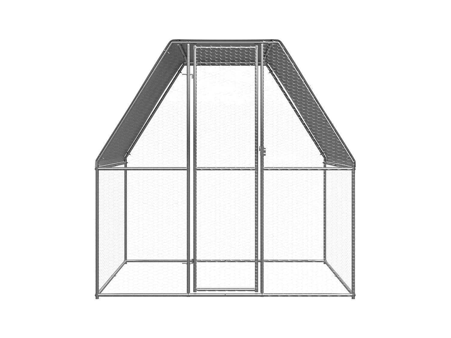 Poulailler argenté et gris 2x2x2 m acier galvanisé RG3Q89285