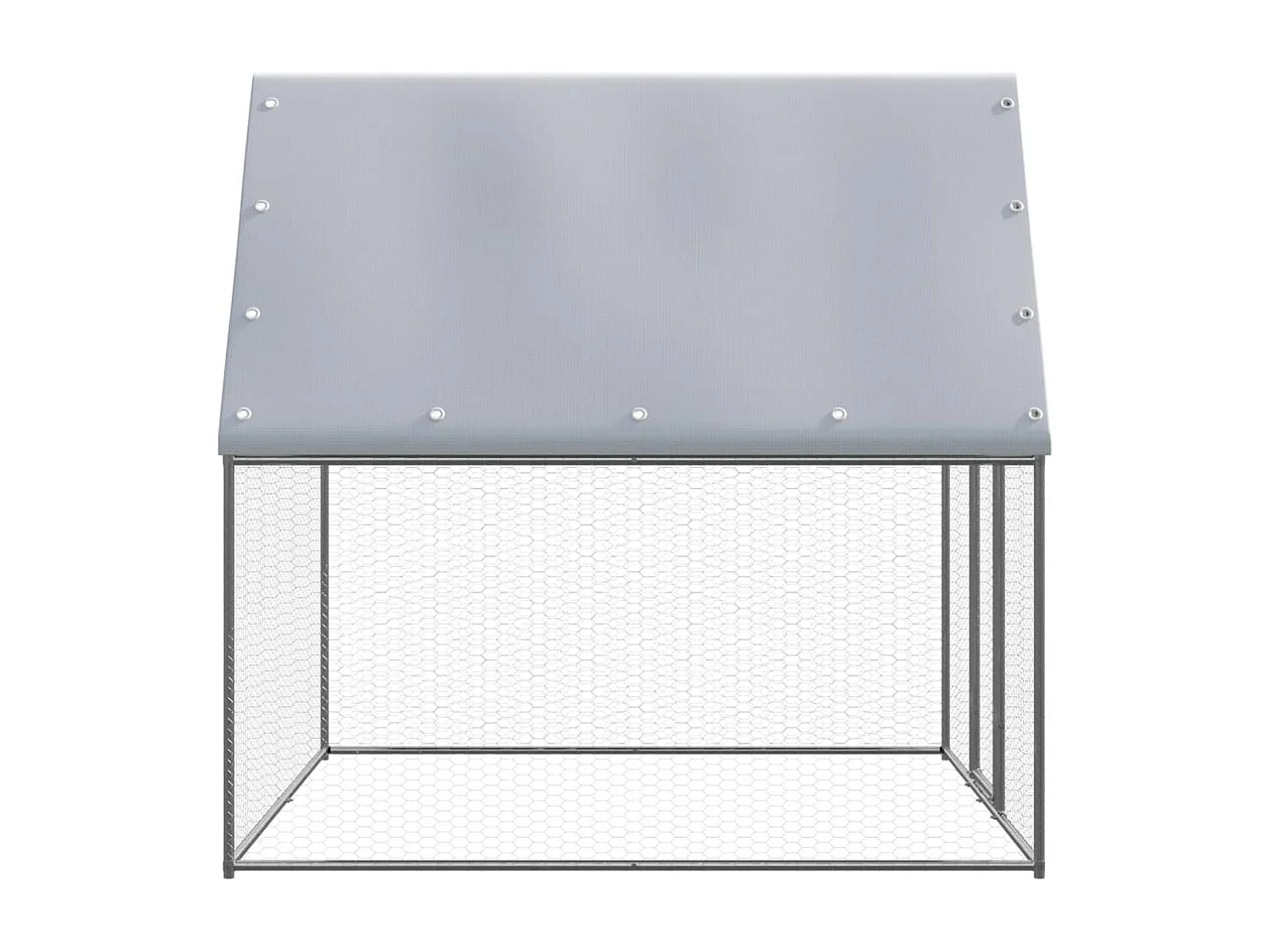 Poulailler argenté et gris 2x2x2 m acier galvanisé RG3Q89285