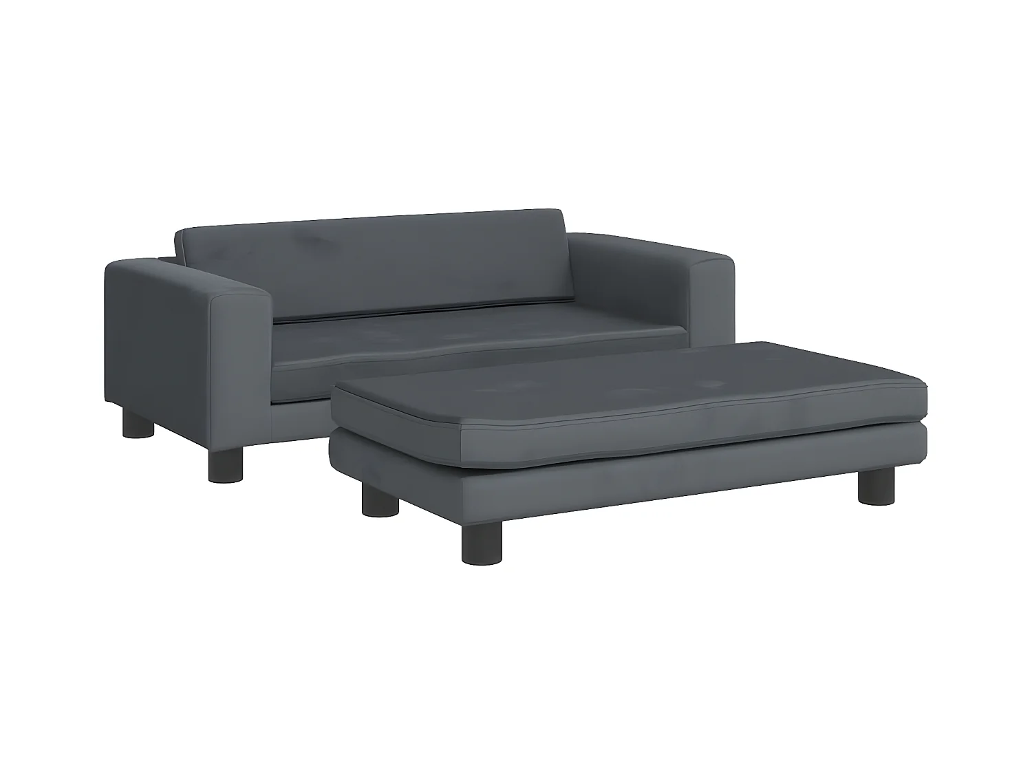 Canapé pour chien avec extension gris foncé 100x50x30 cm velours RG3Q98281