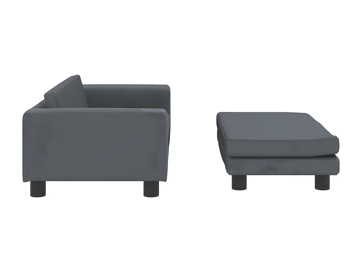 Cama para cães com extensão 100x50x30 cm veludo cinzento-escuro PT458166