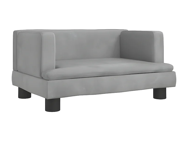 Canapé pour chien gris clair 60x40x30 cm velours RG3Q45503
