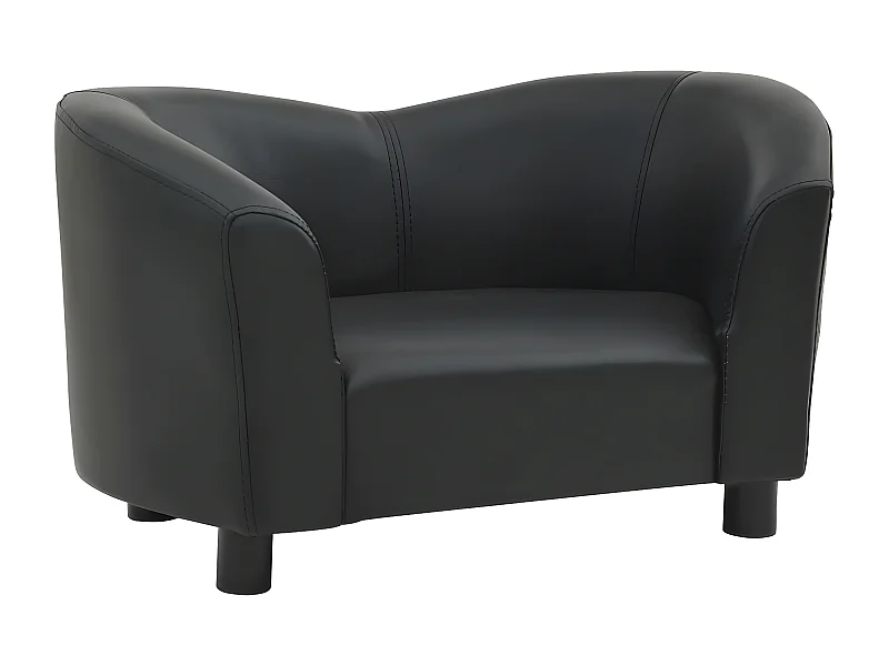 Sofá para cães 67x41x39 cm couro artificial preto PT431417