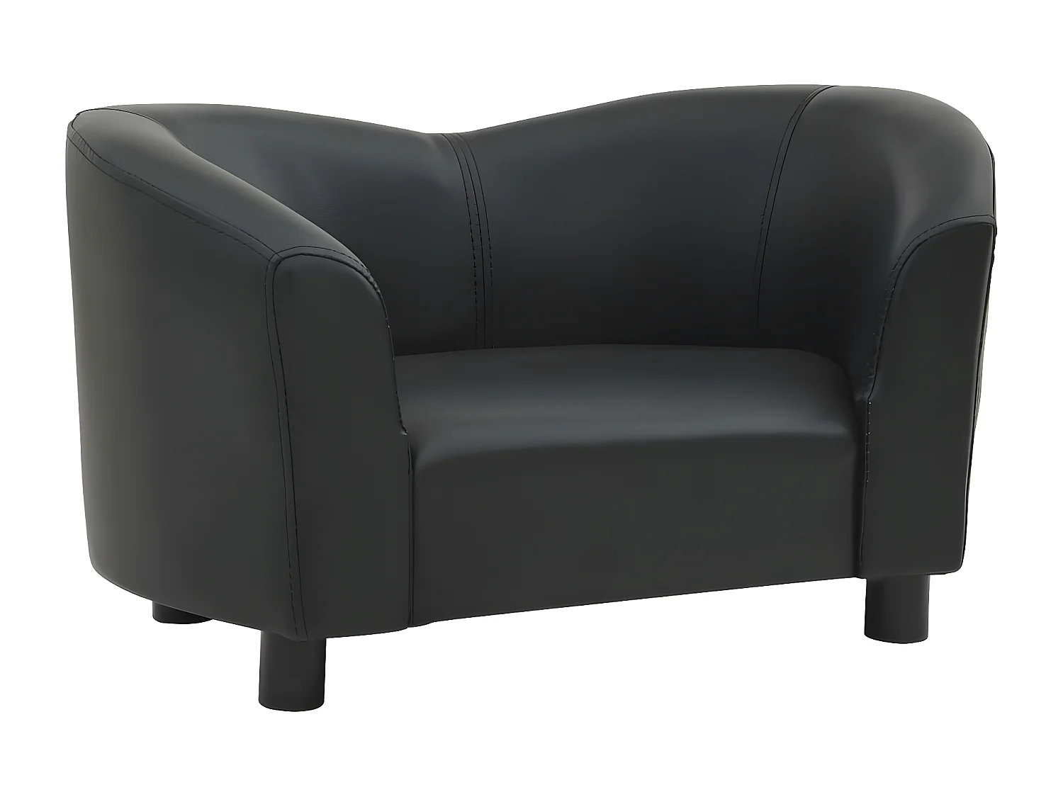 Sofá para cães 67x41x39 cm couro artificial preto PT431417