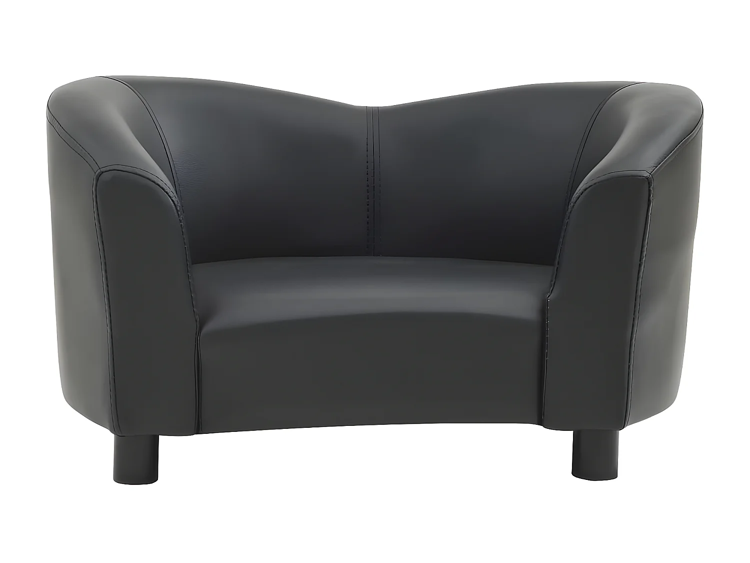 Sofá para cães 67x41x39 cm couro artificial preto PT431417