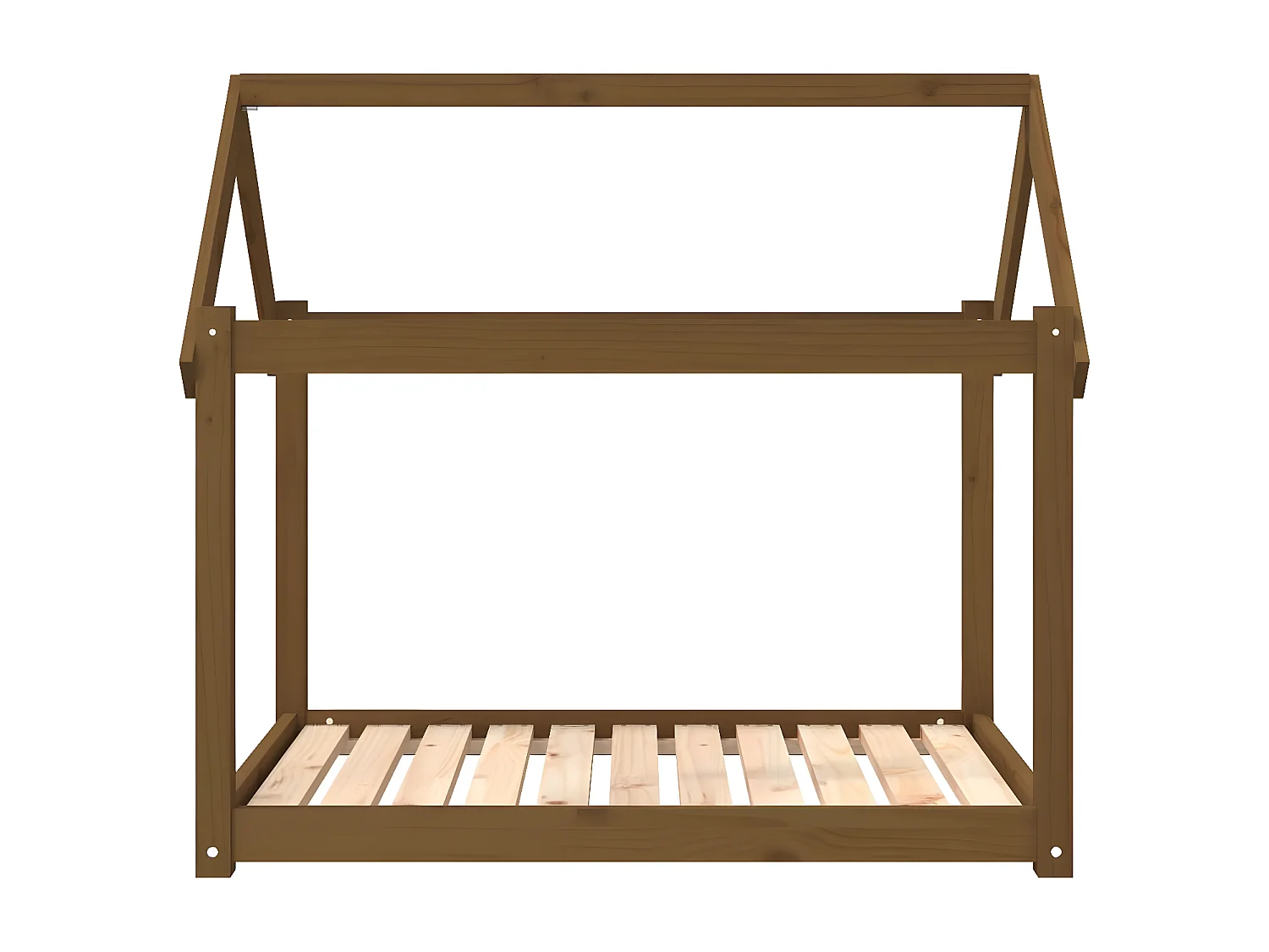 Cama para perros madera maciza pino marrón miel 101x70x90 cm ES533197