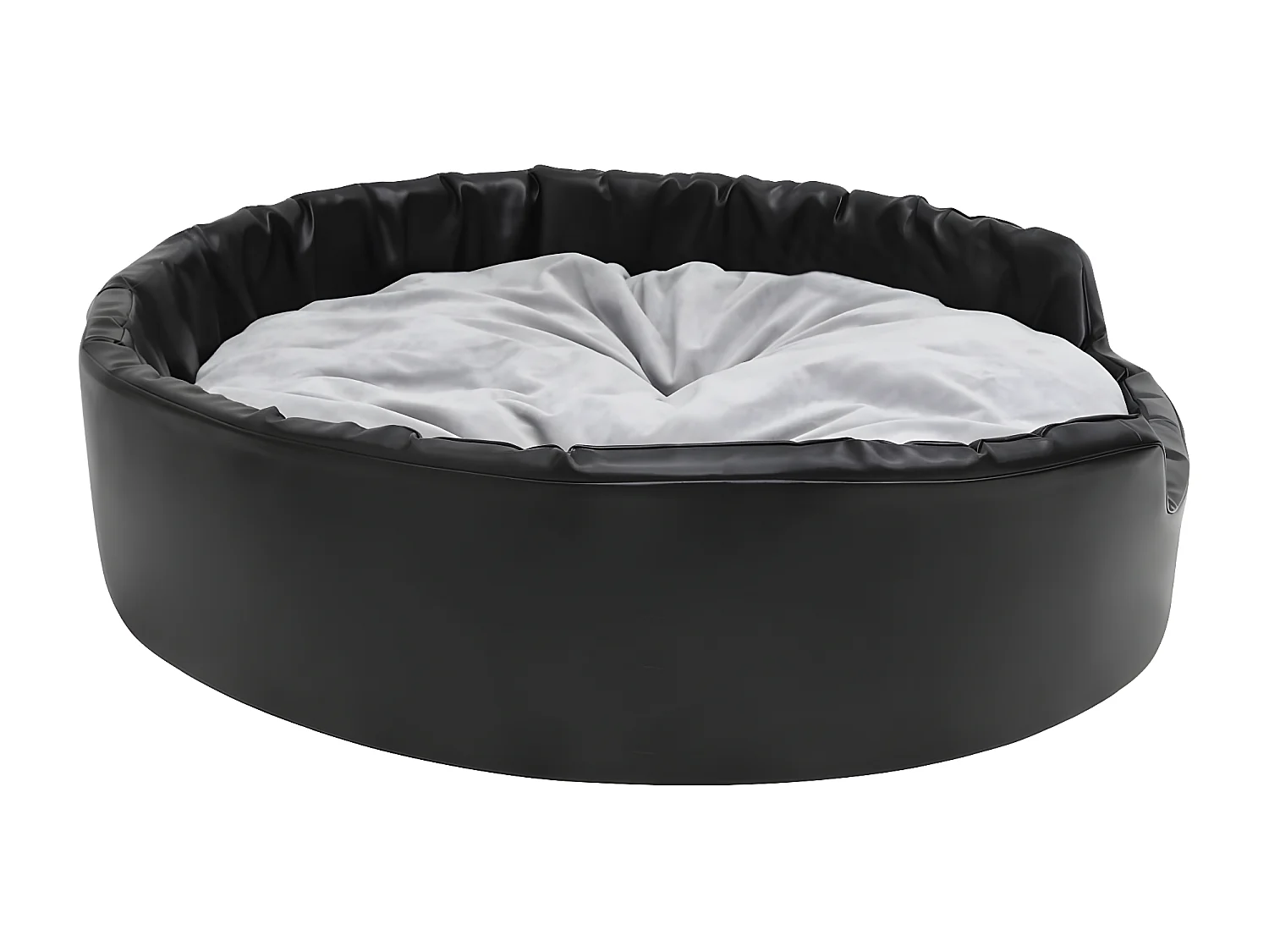 Cama para perros felpa y cuero sintético negro gris 99x89x21 cm ES266521