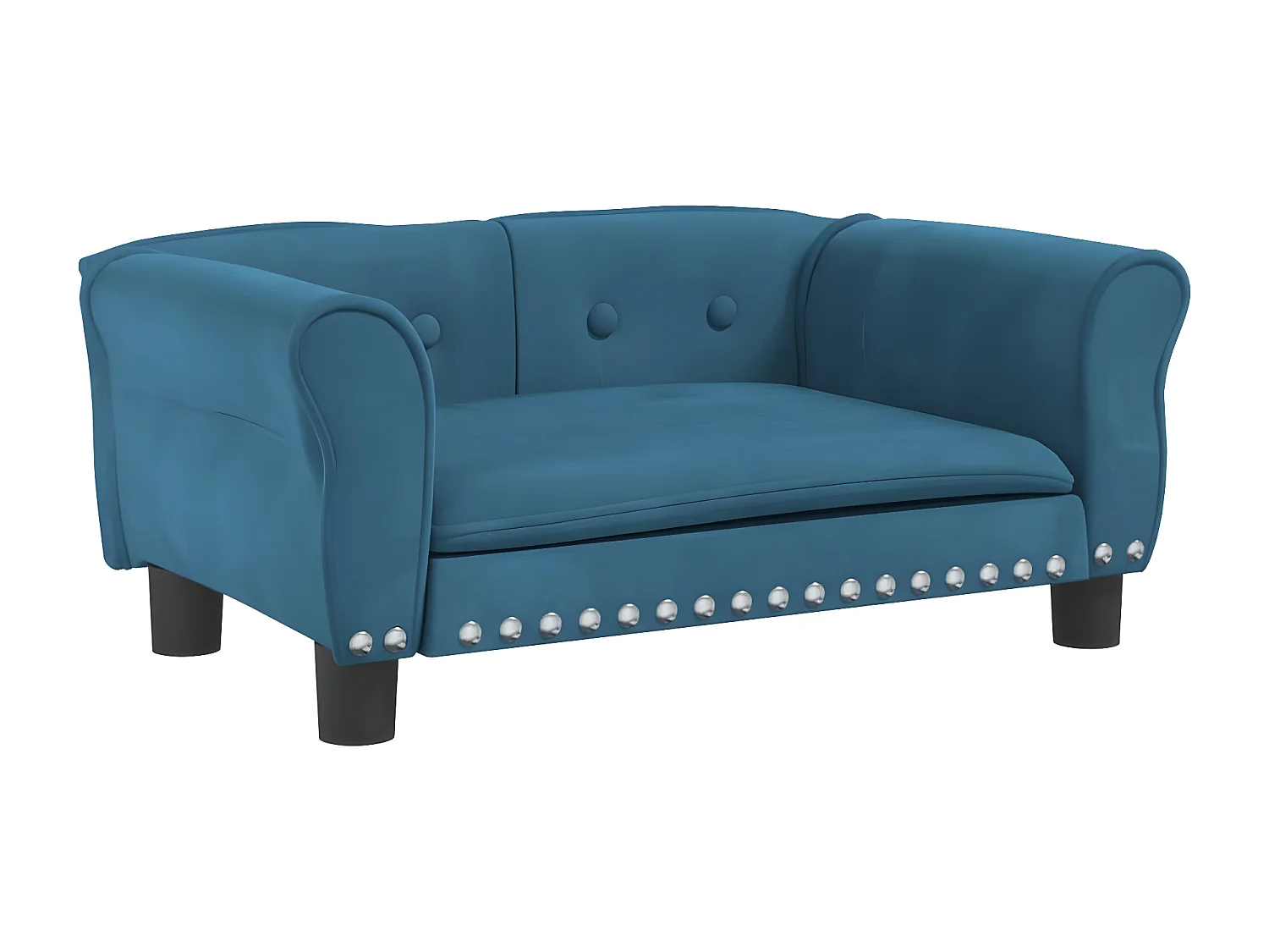 Cama para perros de terciopelo azul 70x45x30 cm ES429951