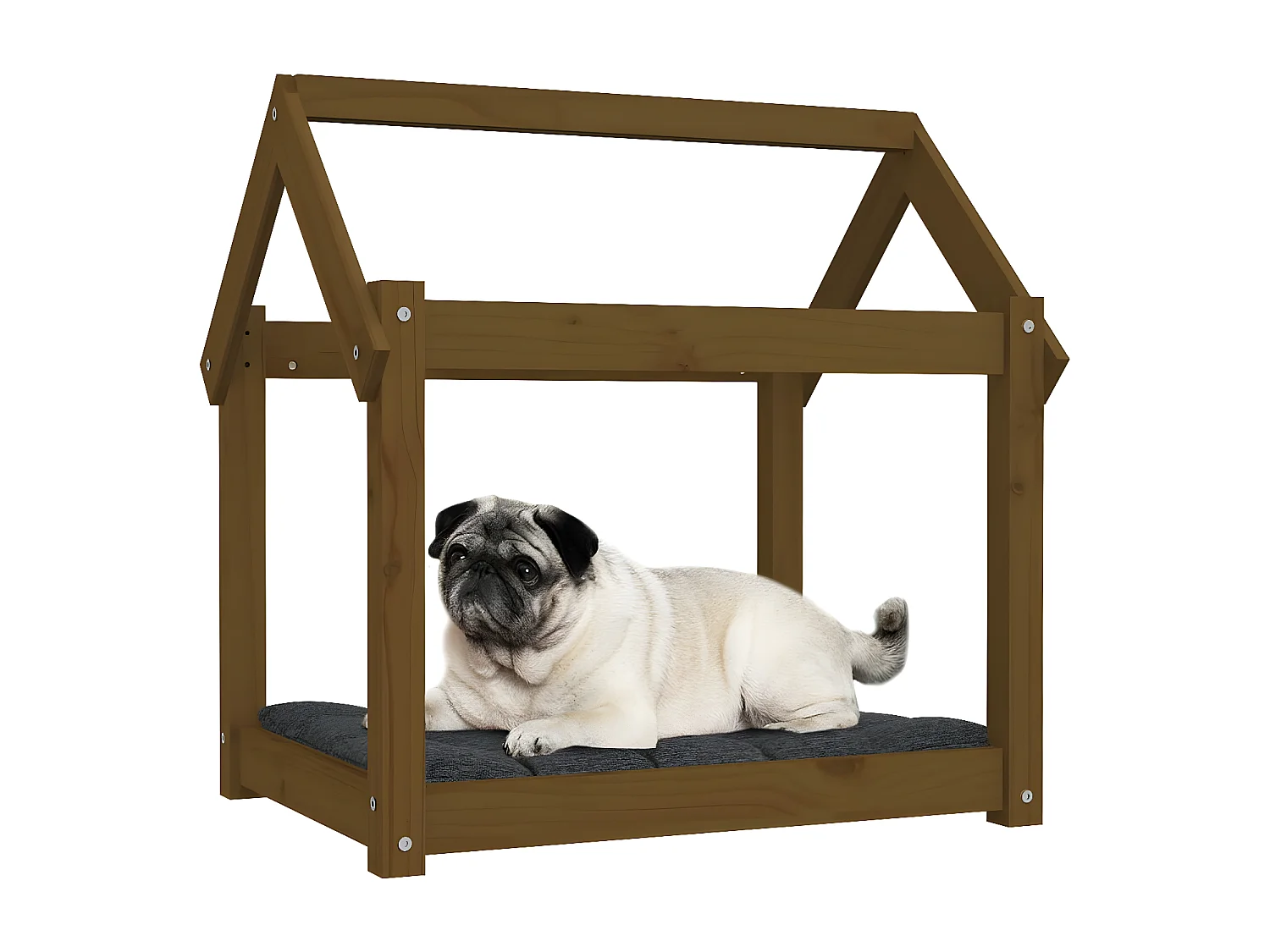 Cama para cães 71x55x70 cm pinho maciço castanho mel PT463297