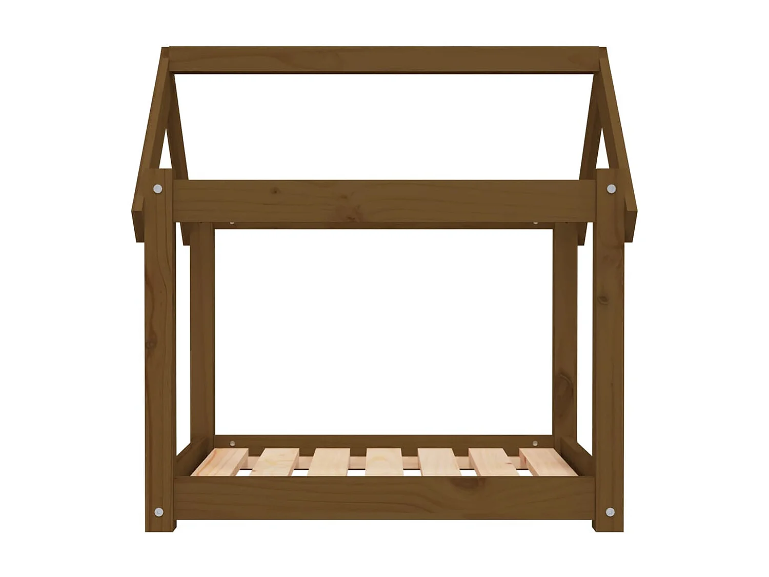 Cama para perros madera maciza pino marrón miel 71x55x70 cm ES573237