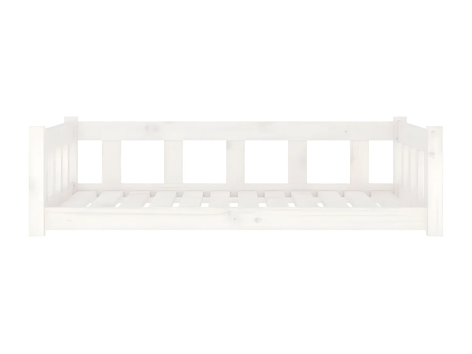 Cama para cães 105,5x75,5x28 cm madeira de pinho maciça branco PT310601