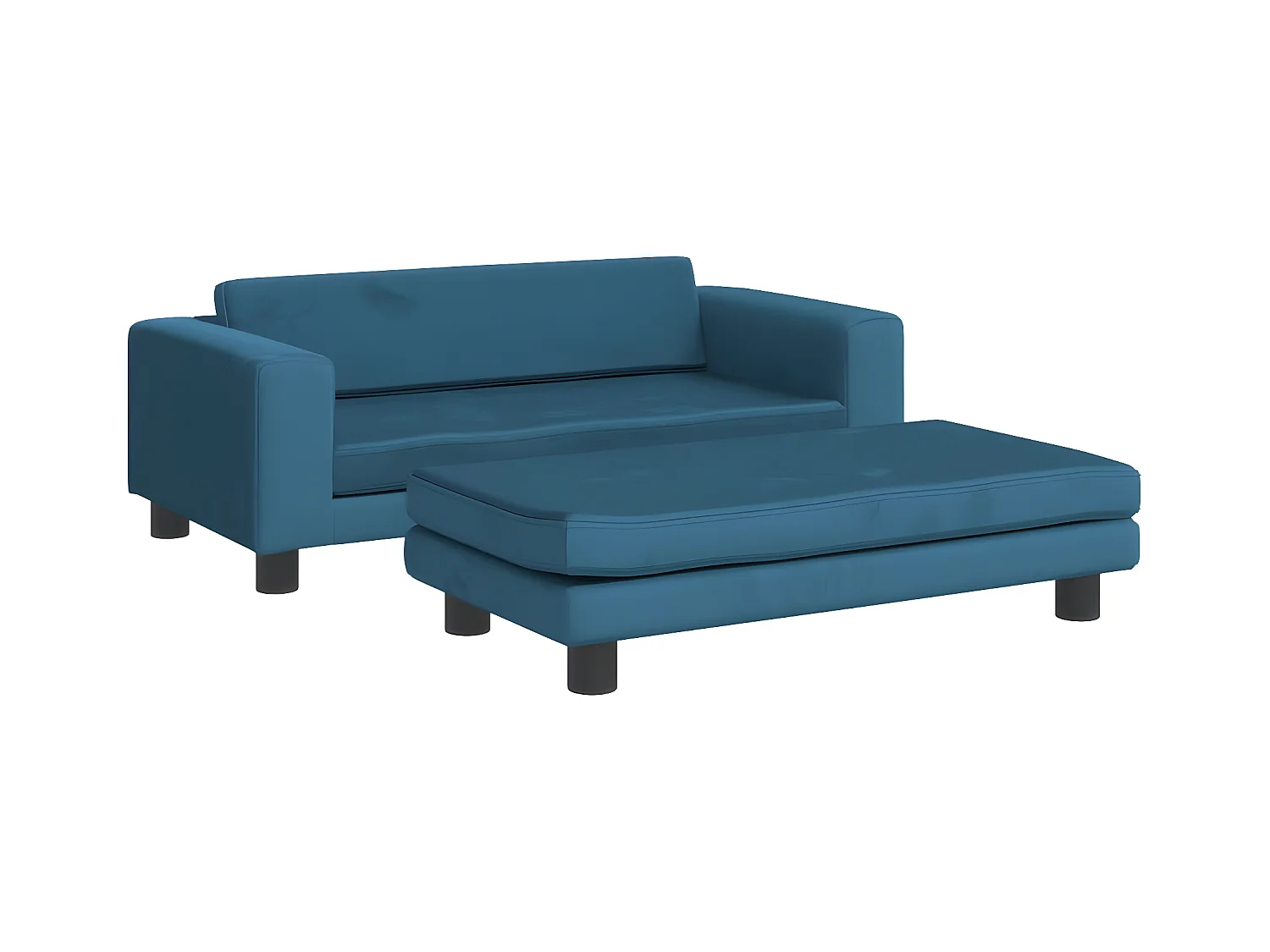 Canapé pour chien avec extension bleu 100x50x30 cm velours RG3Q37643