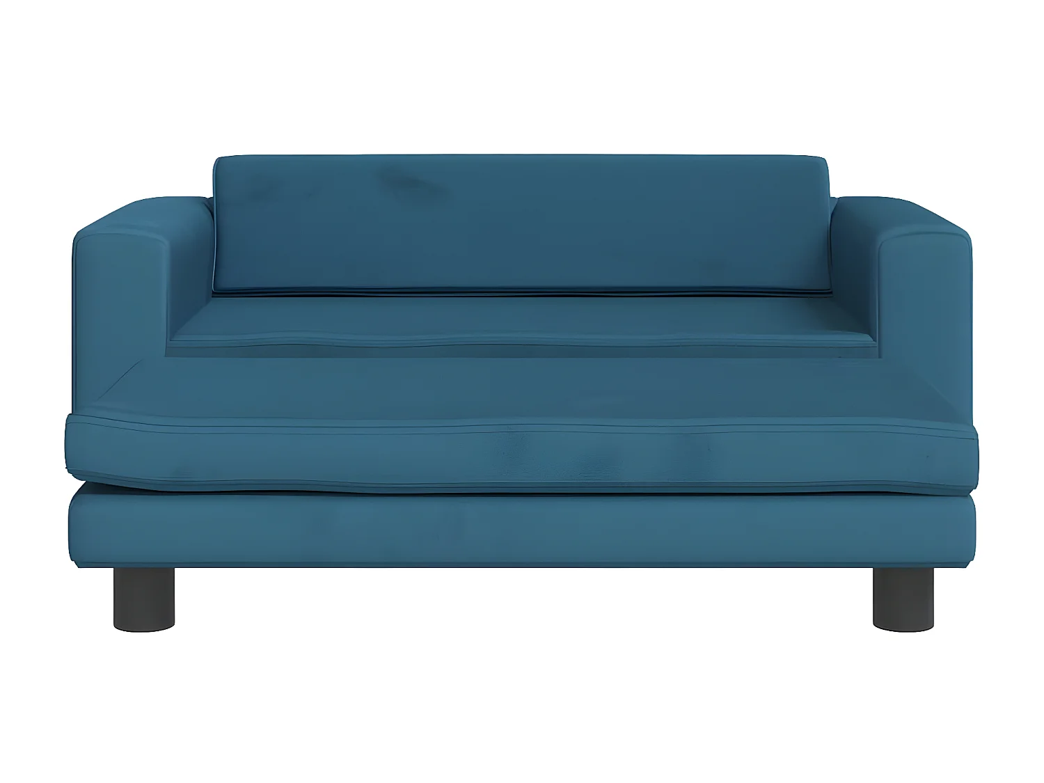 Cama para perros con extensión terciopelo azul 100x50x30 cm ES355027