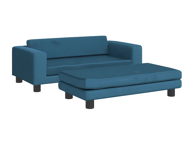 Cama para cães com extensão 100x50x30 cm veludo azul PT982702