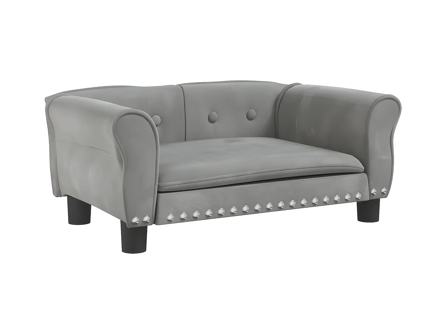 Canapé pour chien gris clair 70x45x30 cm velours RG3Q49485