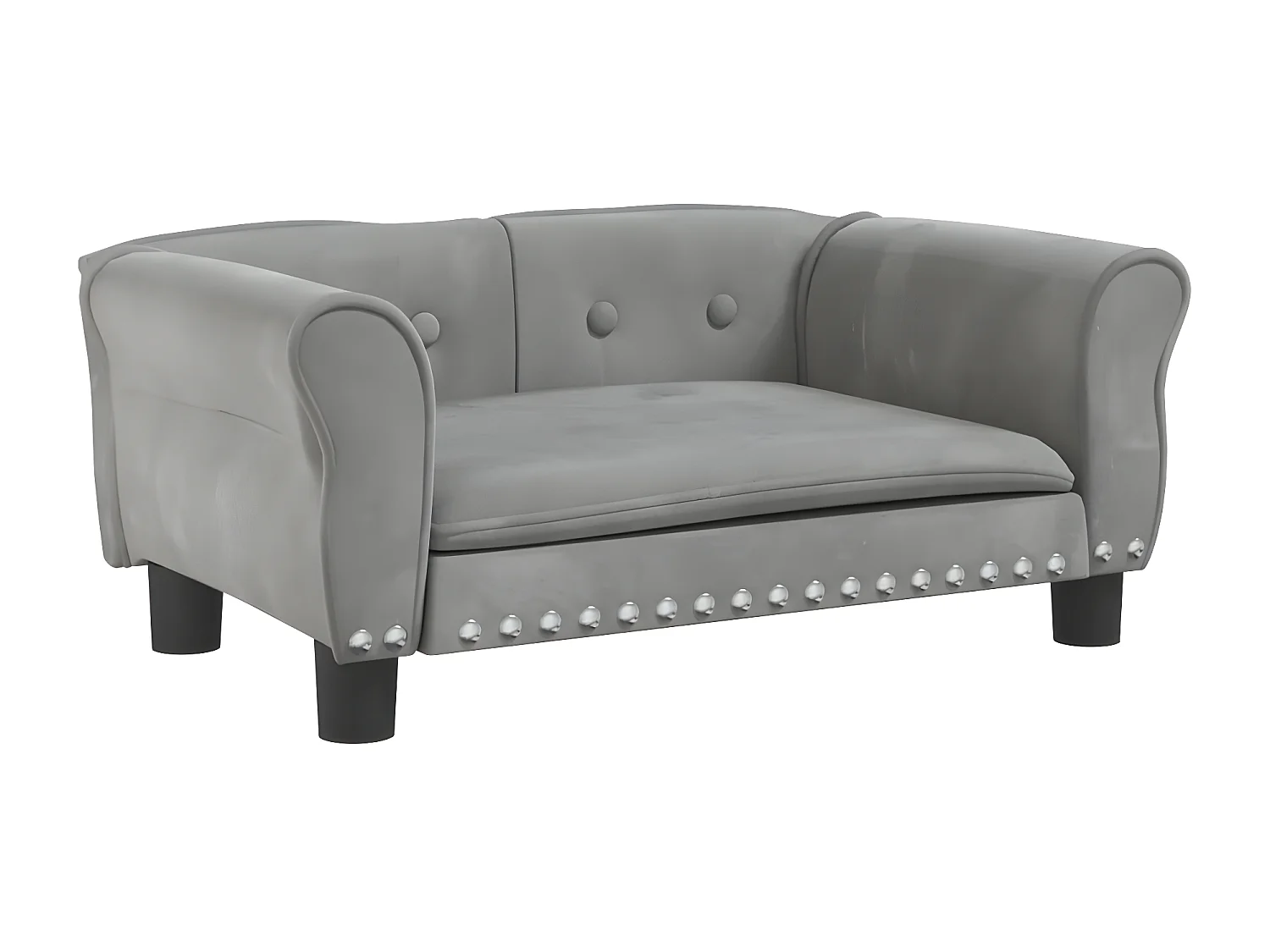 Canapé pour chien gris clair 70x45x30 cm velours RG3Q49485