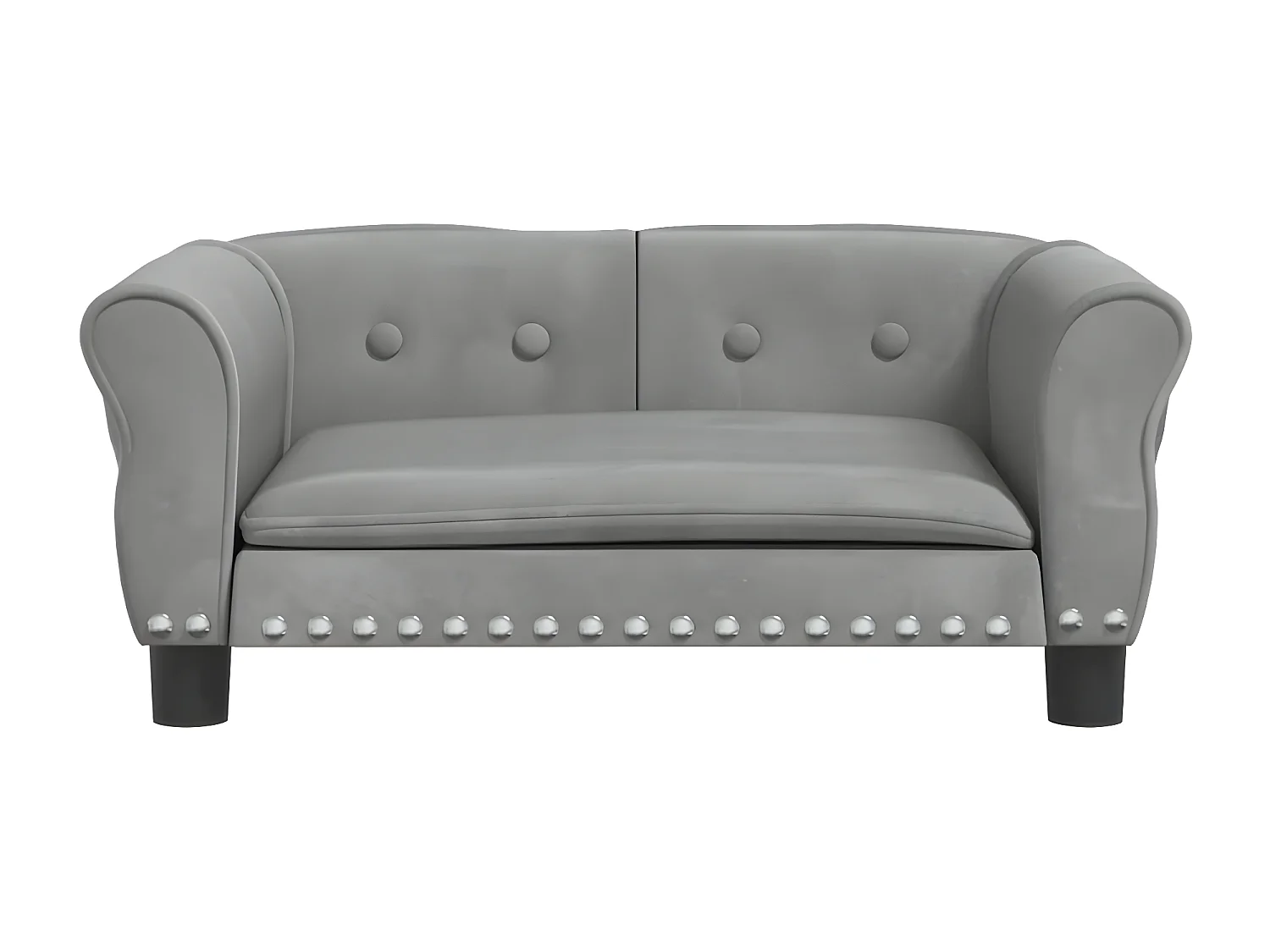 Canapé pour chien gris clair 70x45x30 cm velours RG3Q49485