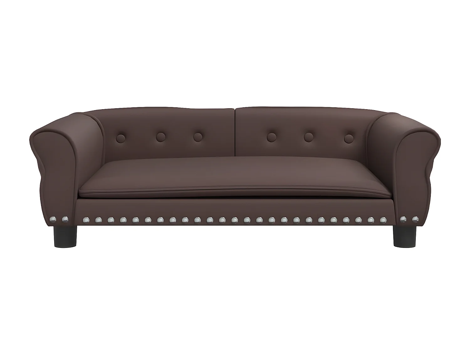 Cama para perros de cuero sintético marrón 95x55x30 cm ES601172