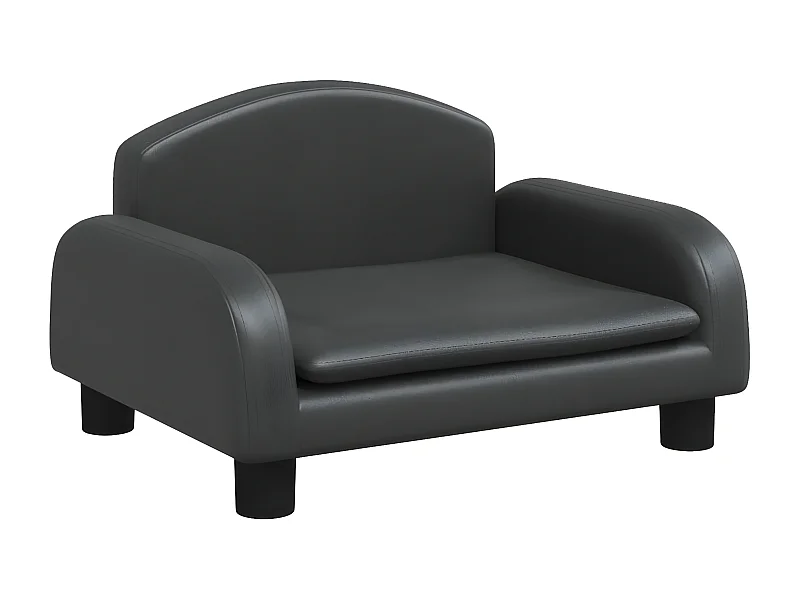 Cama para cães 50x40x30 cm couro artificial preto PT130043