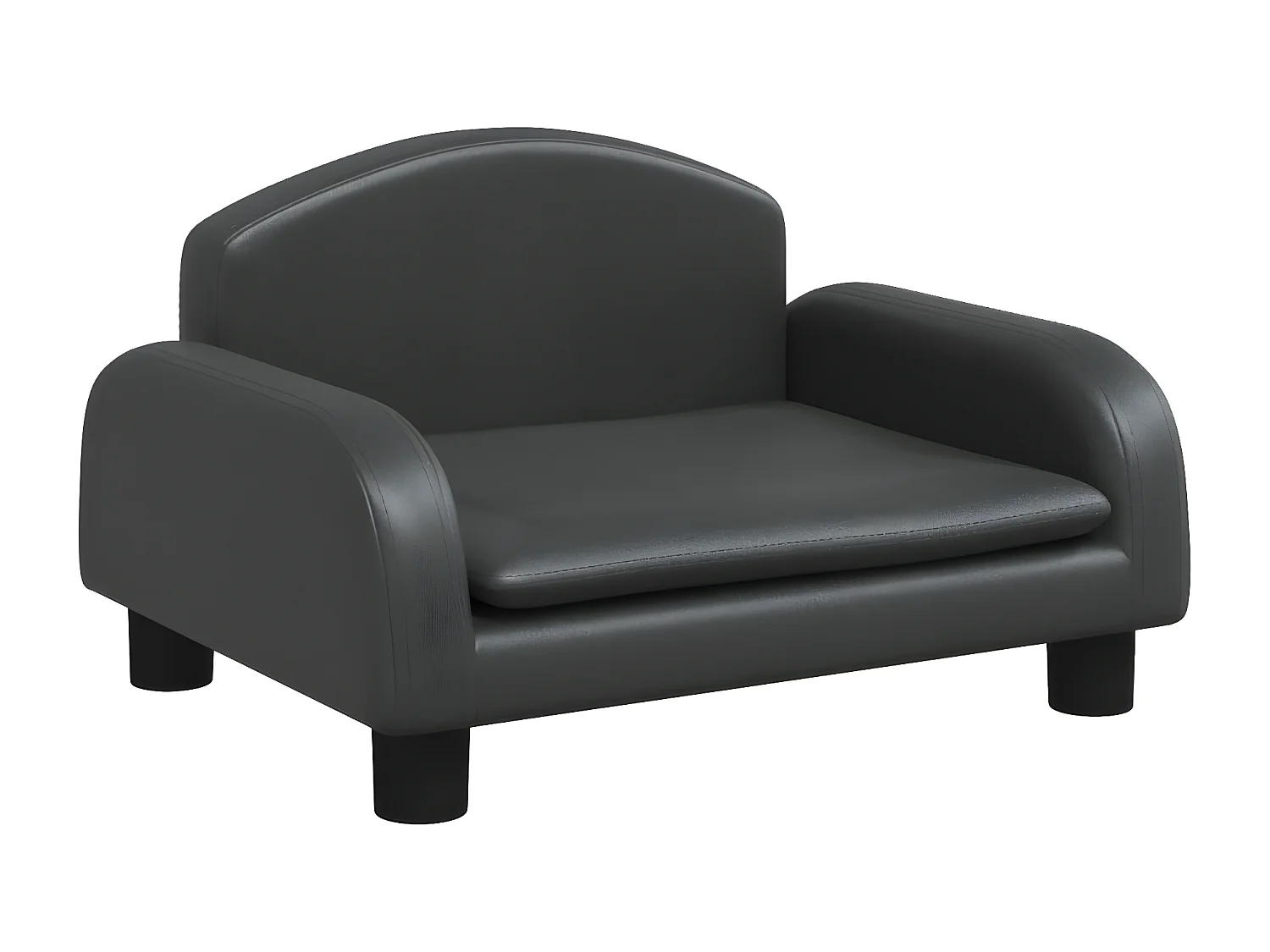 Cama para cães 50x40x30 cm couro artificial preto PT130043