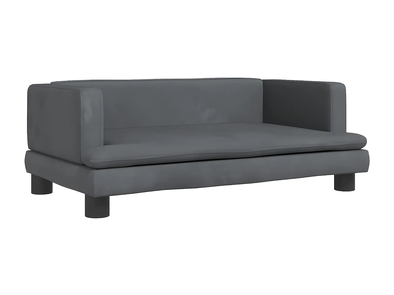Cama para perros de terciopelo gris oscuro 80x45x30 cm ES483256