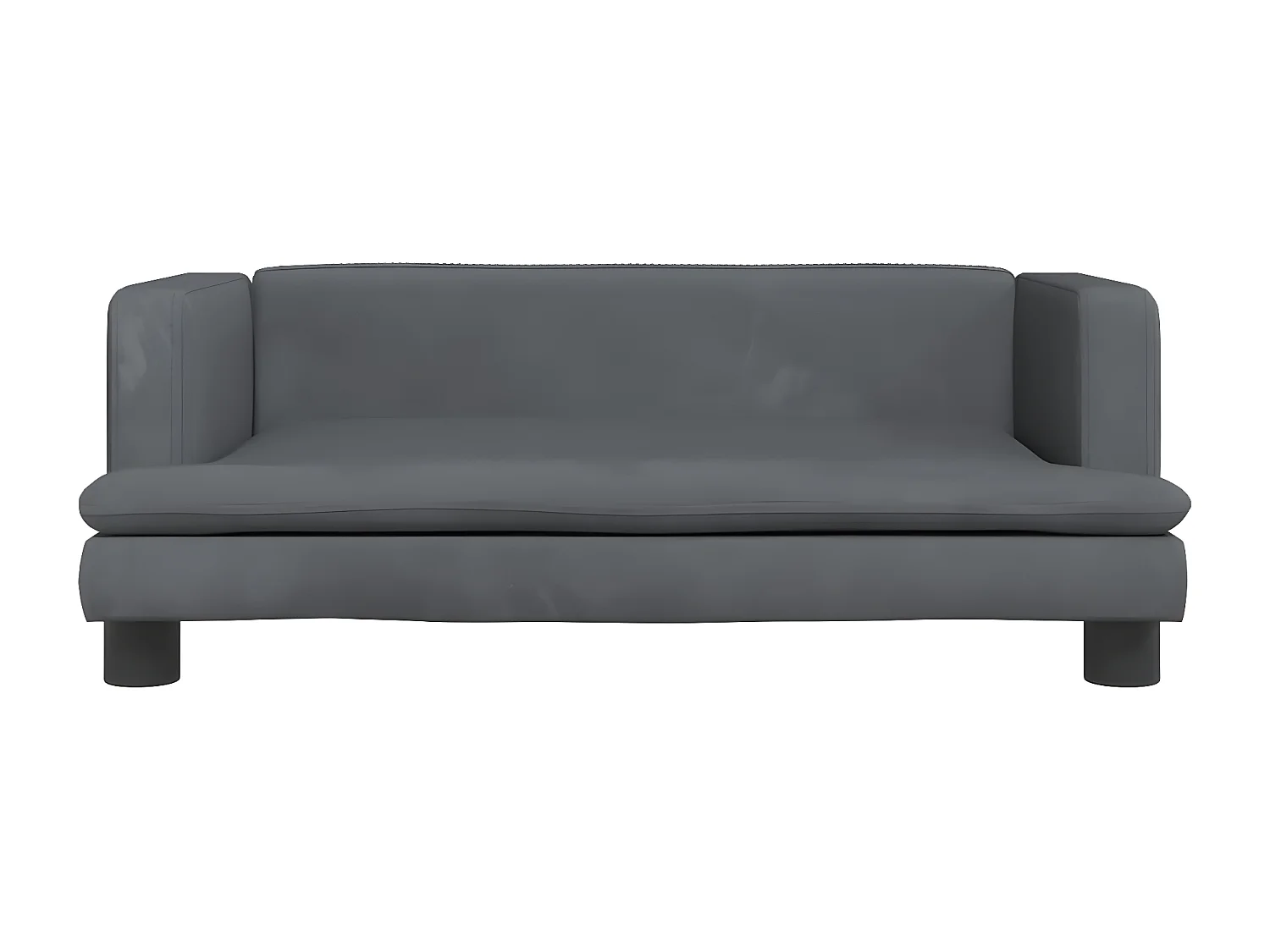 Cama para perros de terciopelo gris oscuro 80x45x30 cm ES483256