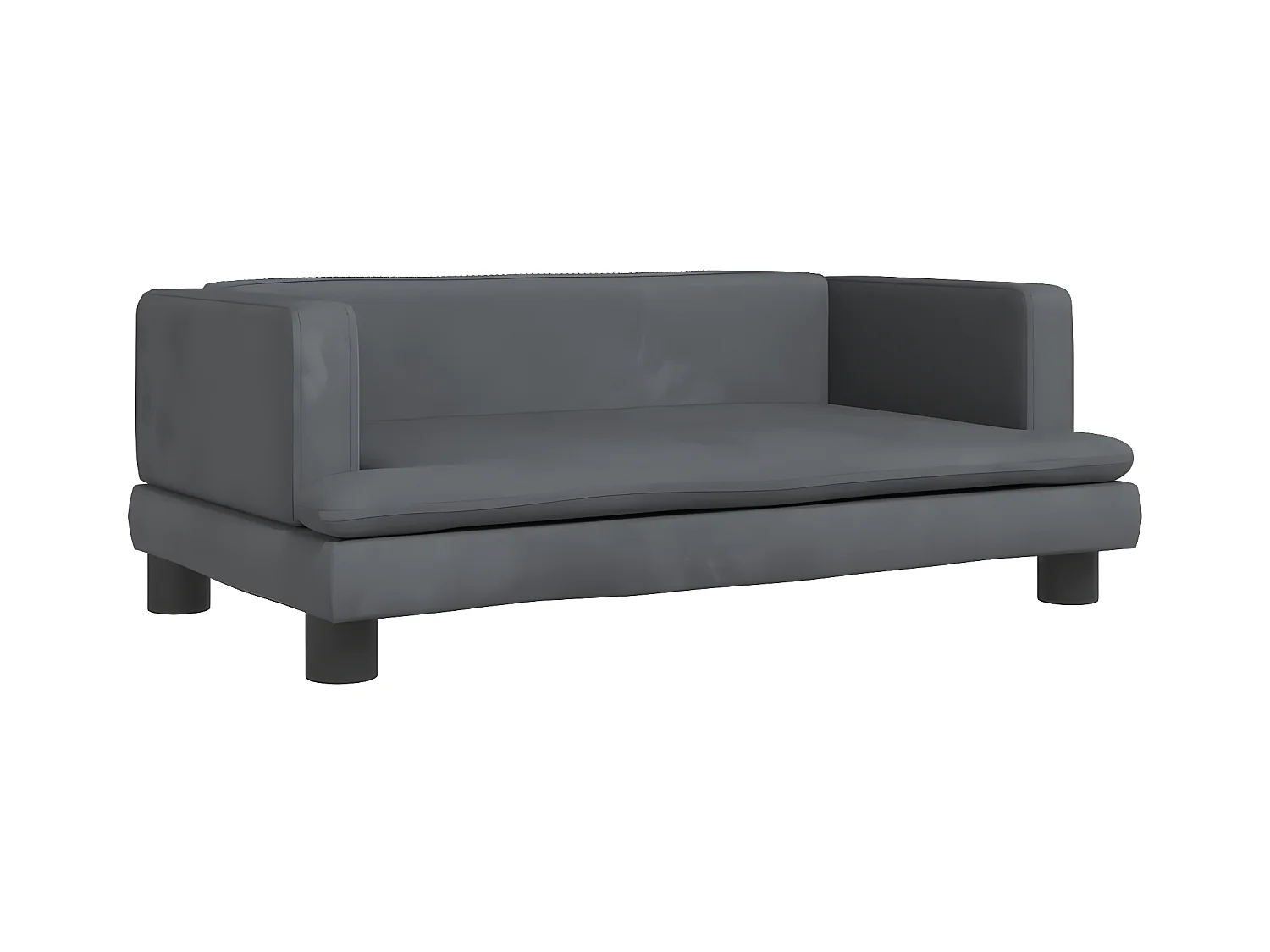 Canapé pour chien gris foncé 80x45x30 cm velours RG3Q19183