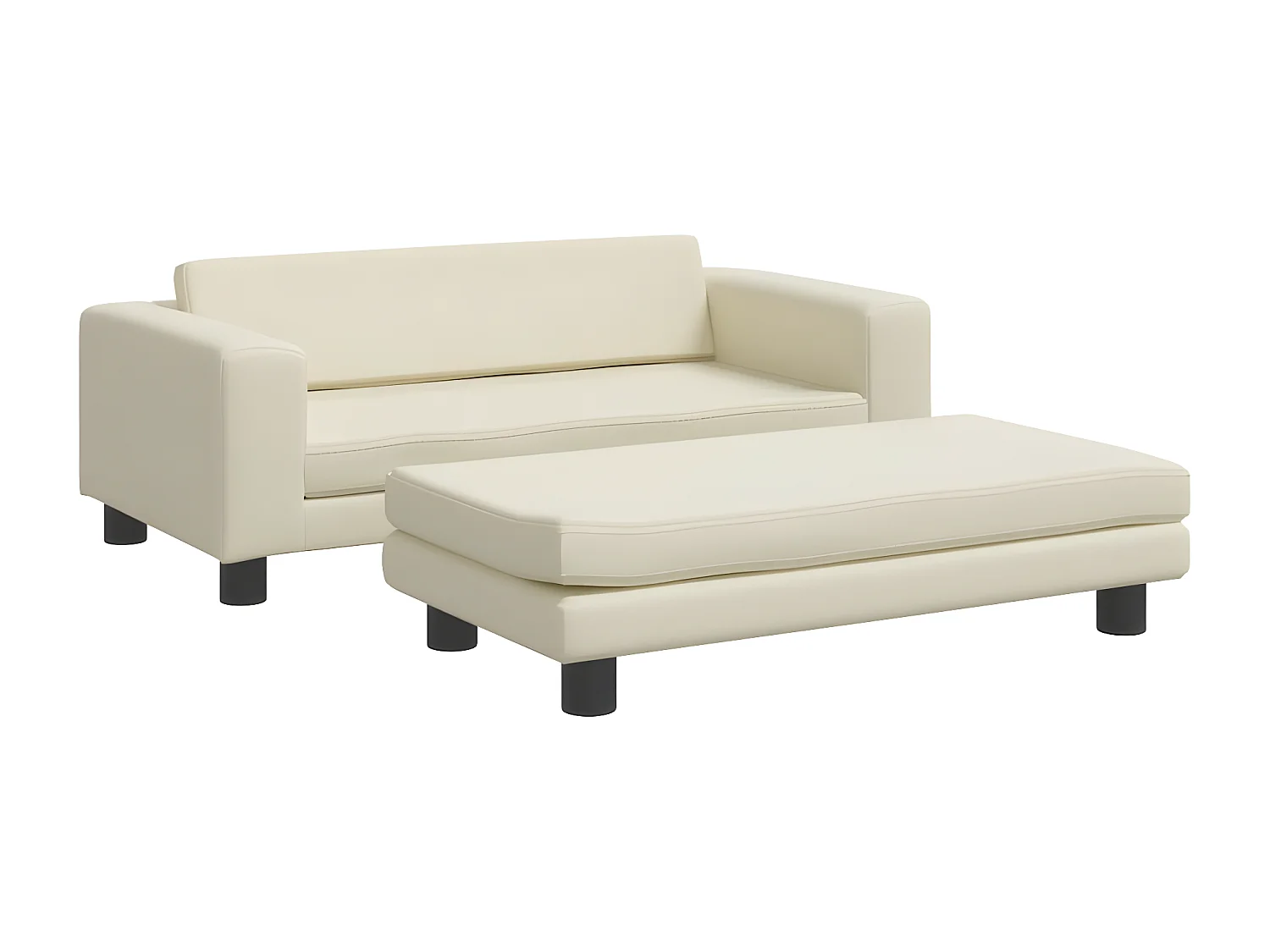 Canapé pour chien avec extension crème 100x50x30 cm similicuir RG3Q83009