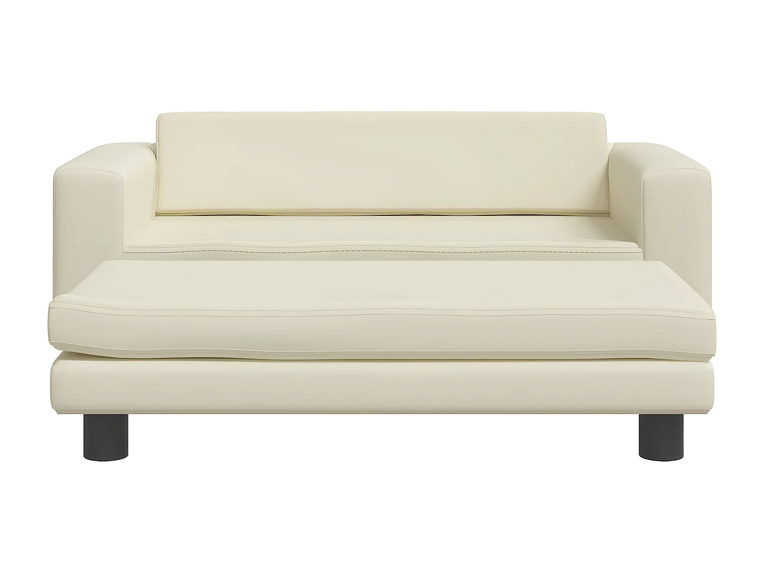 Canapé pour chien avec extension crème 100x50x30 cm similicuir RG3Q83009