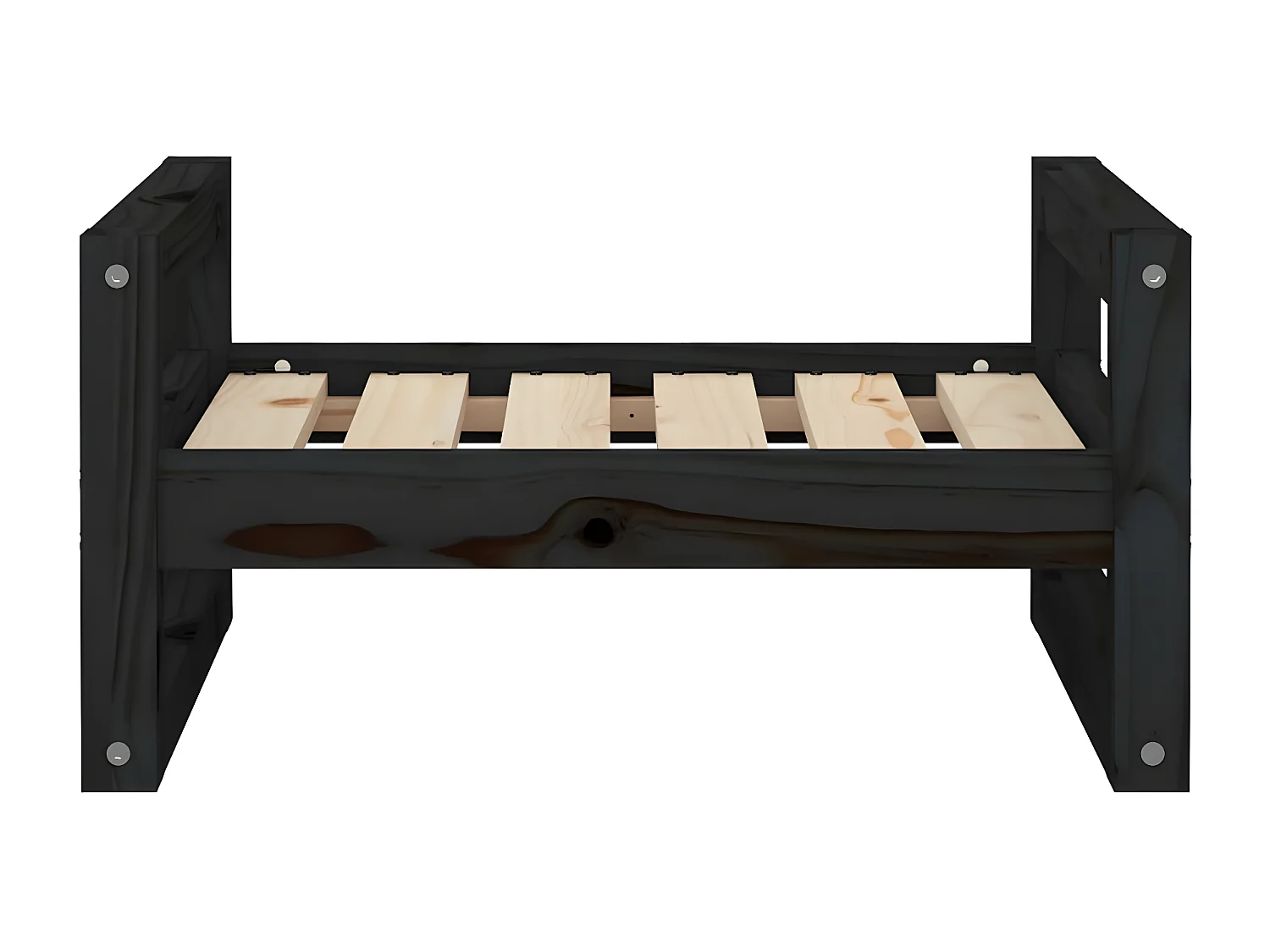 Cama para perros madera maciza de pino negro 55,5x45,5x28 cm ES537630