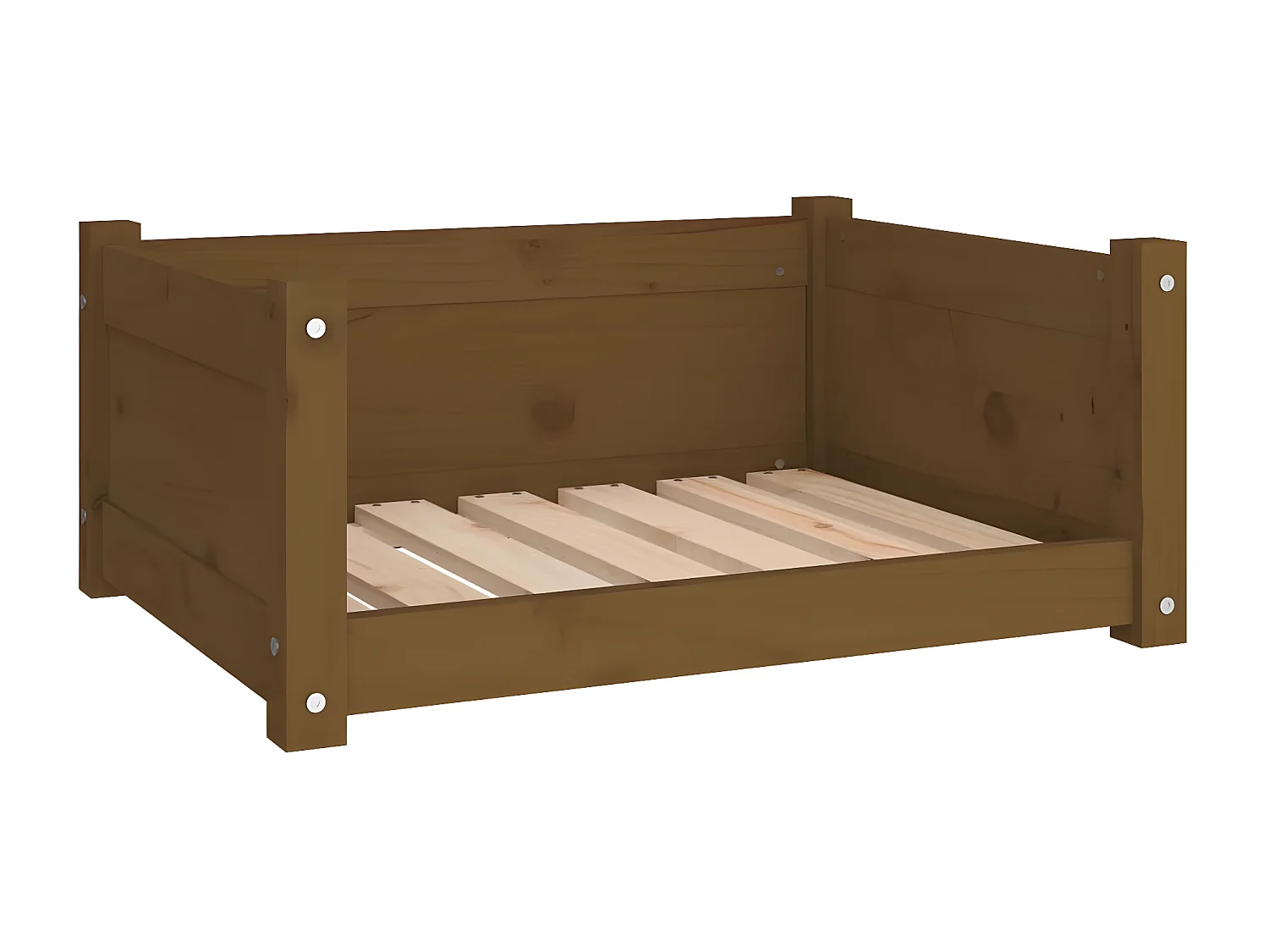 Cama p/ cães 65,5x50,5x28 cm madeira pinho maciça castanho mel PT419559