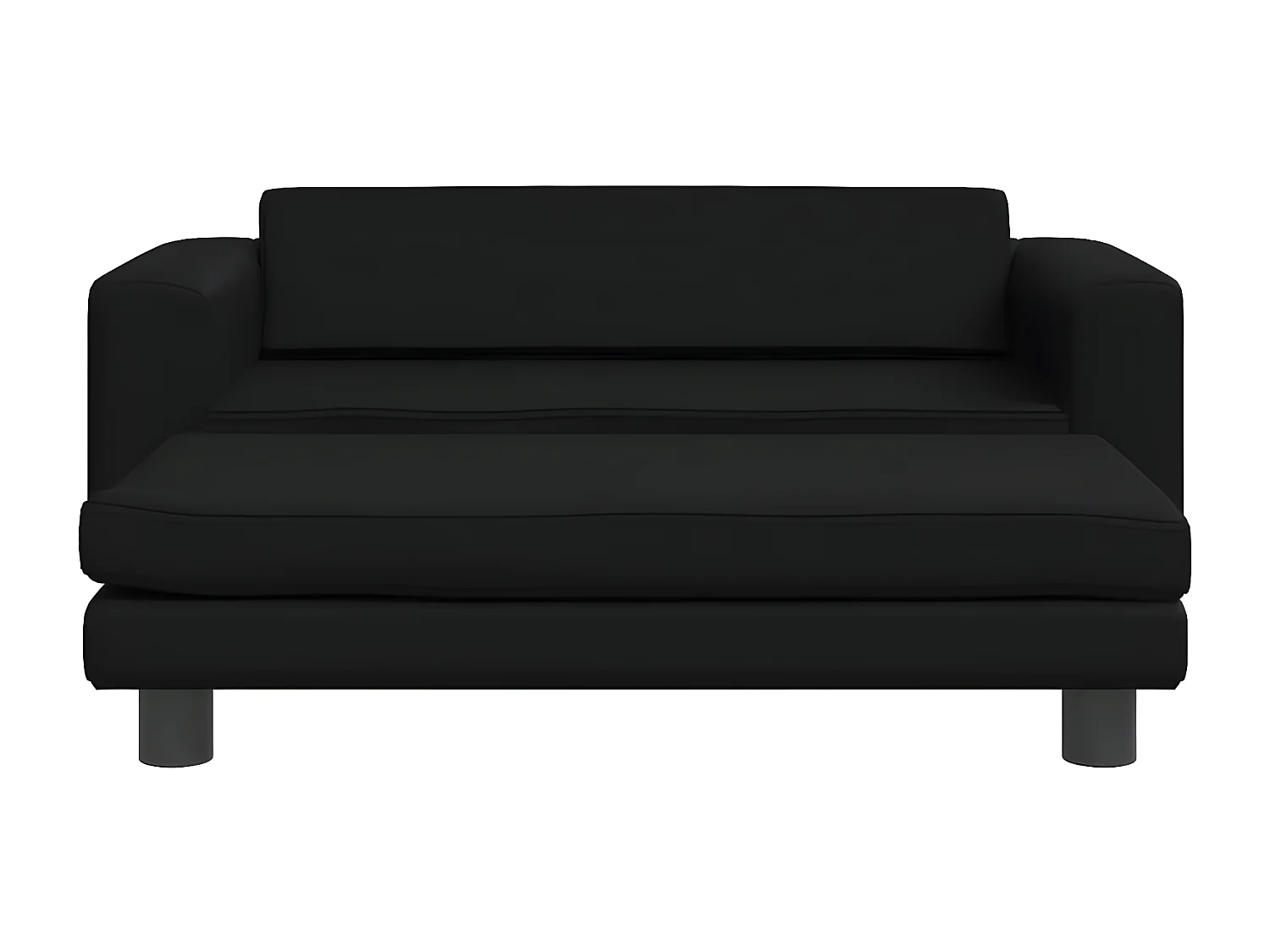 Cama de perros con extensión cuero sintético negro 100x50x30 cm ES728193