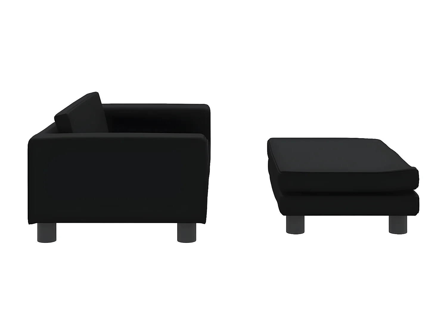 Cama de perros con extensión cuero sintético negro 100x50x30 cm ES728193