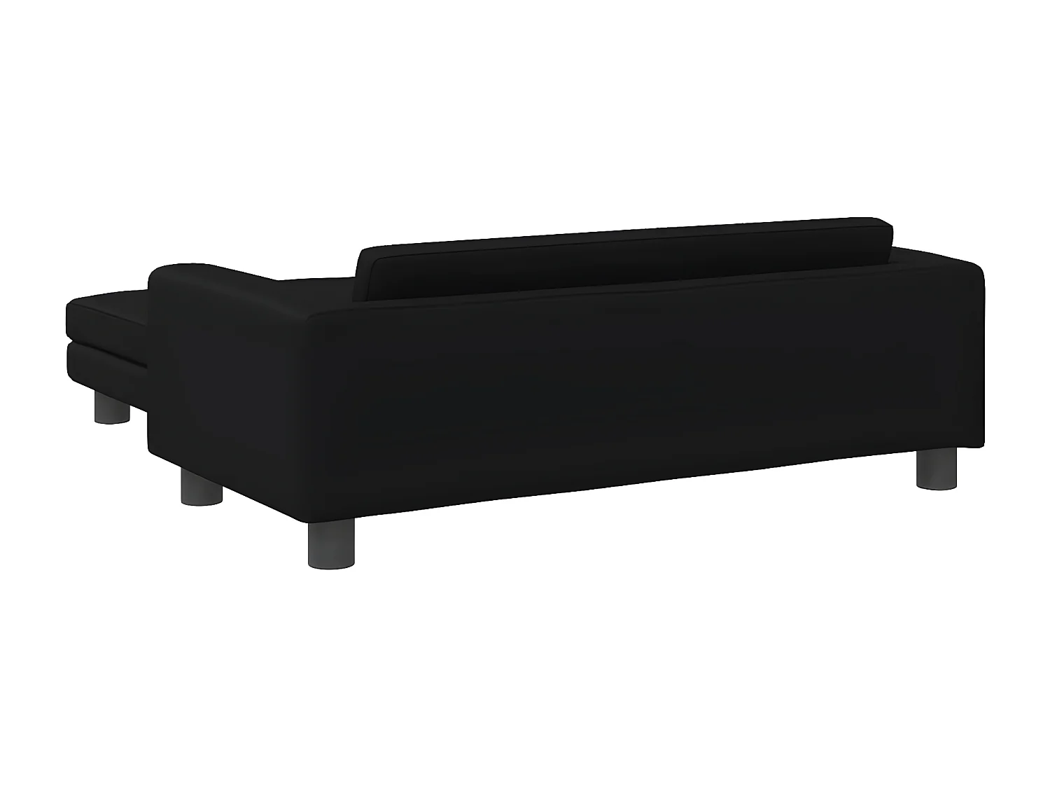Cama de perros con extensión cuero sintético negro 100x50x30 cm ES728193