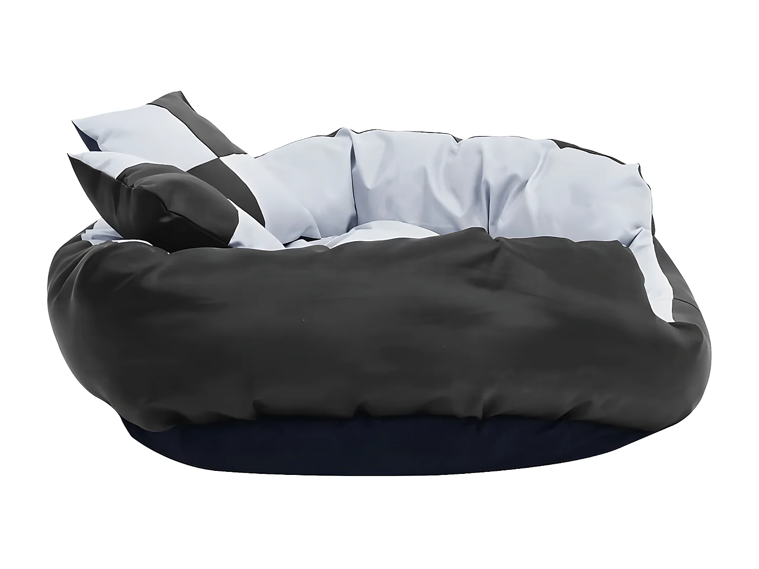 Cojín para perro reversible y lavable gris y negro 85x70x20 cm ES838567