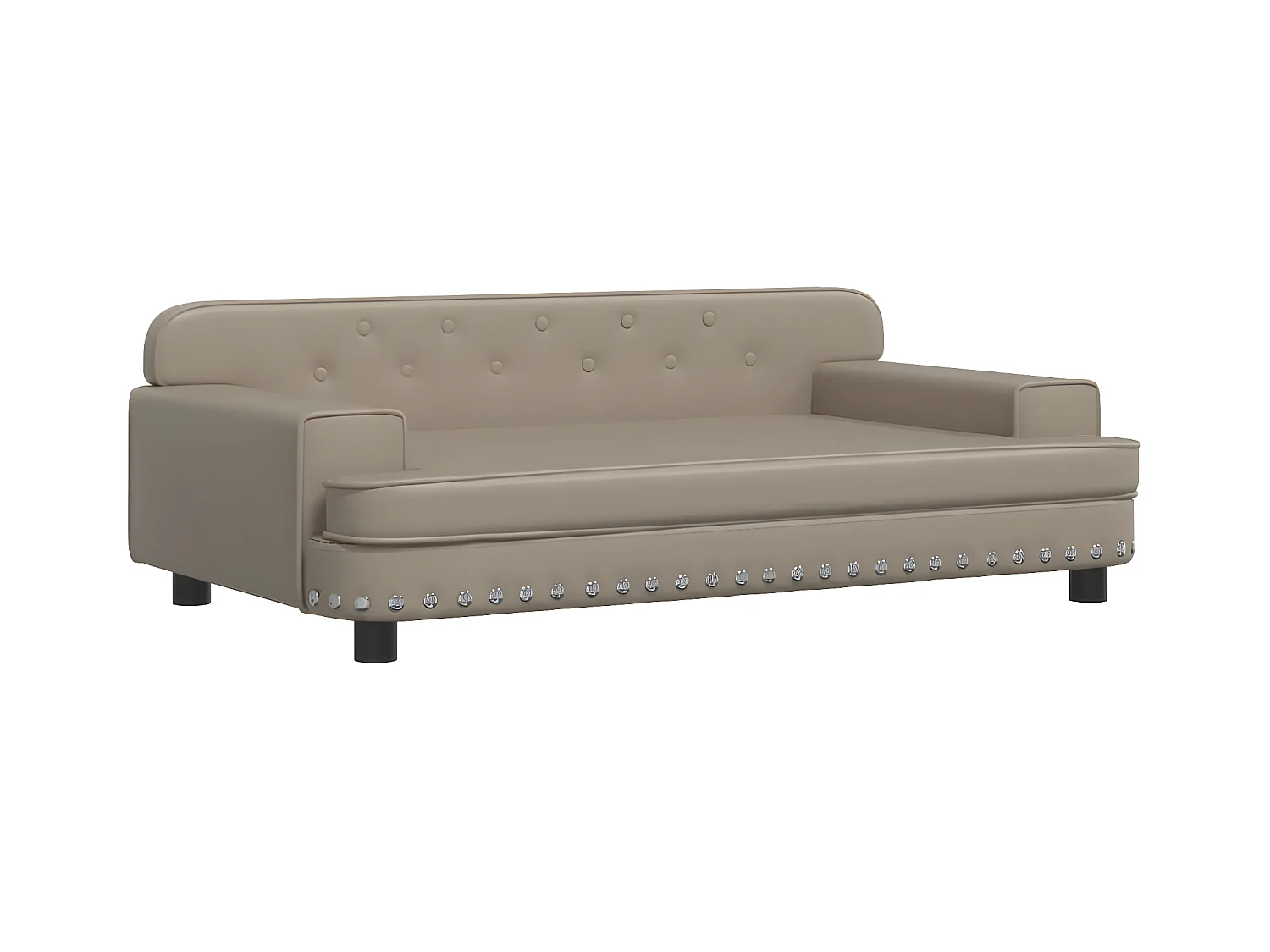Cama para perros de cuero sintético color capuchino 90x53x30 cm ES692274