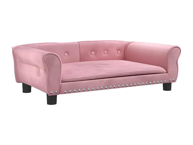 Canapé pour chien rose 95x55x30 cm velours RG3Q71342