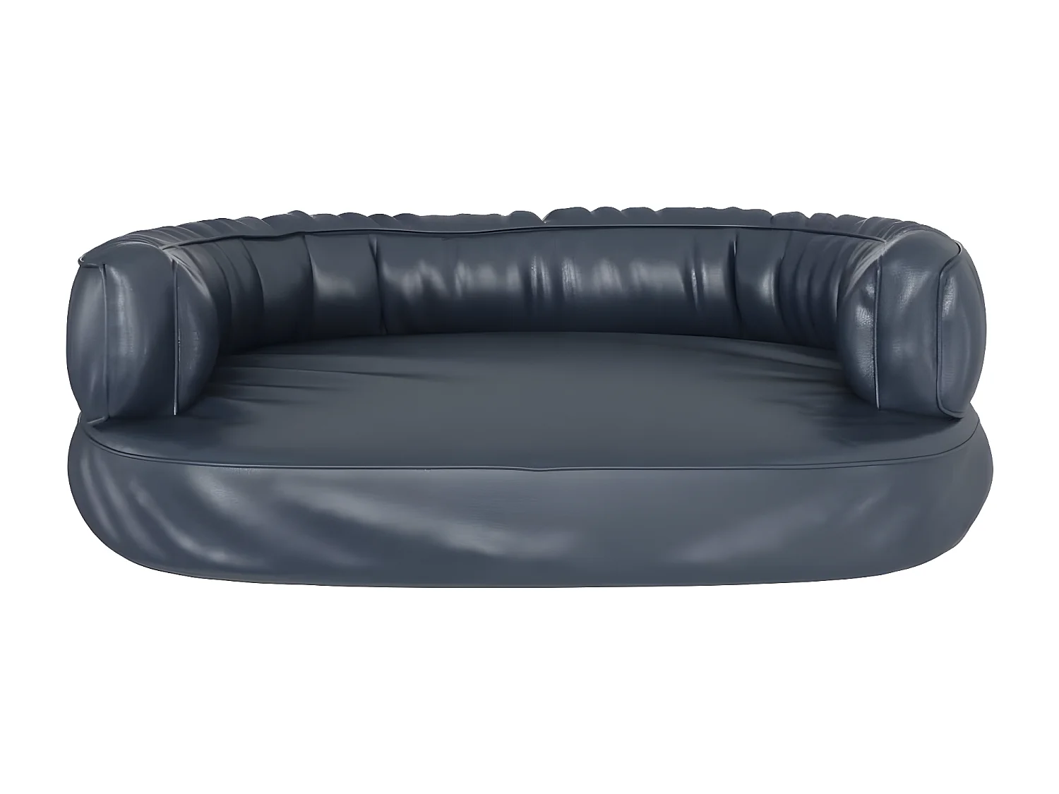 Cama para perros de espuma cuero sintético azul oscuro 60x42 cm ES370823
