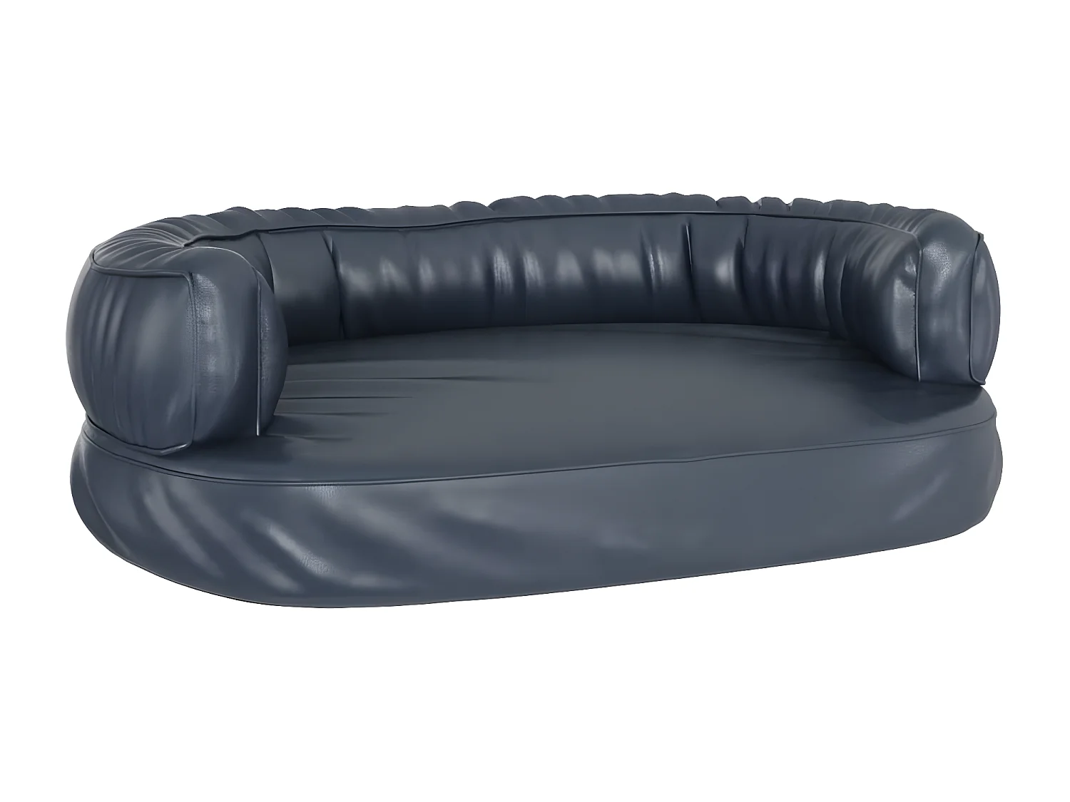 Cama para perros de espuma cuero sintético azul oscuro 60x42 cm ES370823