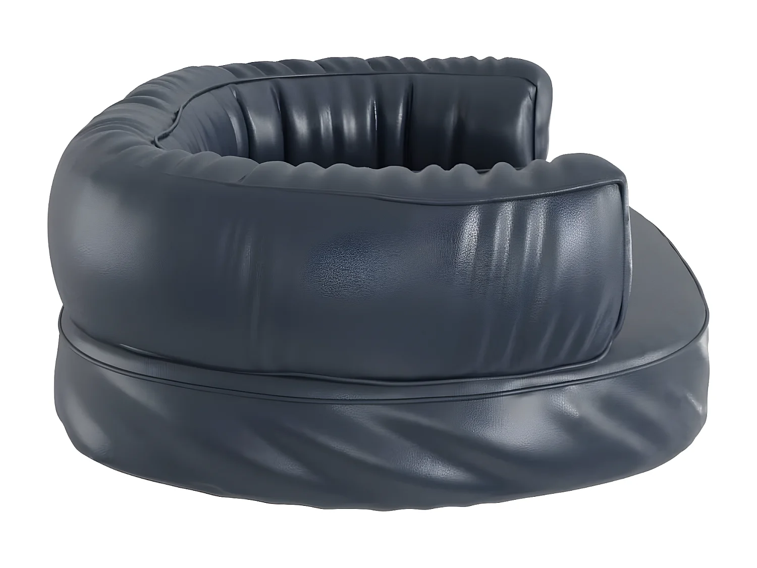Cama para perros de espuma cuero sintético azul oscuro 60x42 cm ES370823