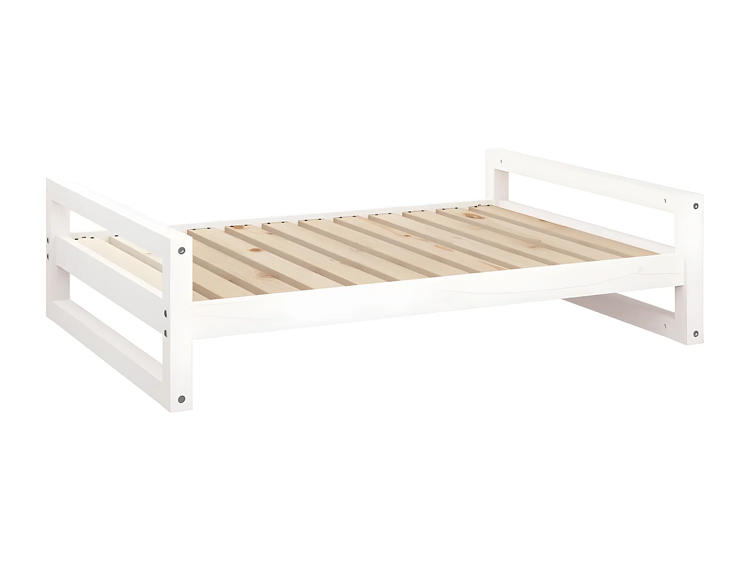 Cama para cães 105,5x75,5x28 cm madeira de pinho maciça branco PT174385