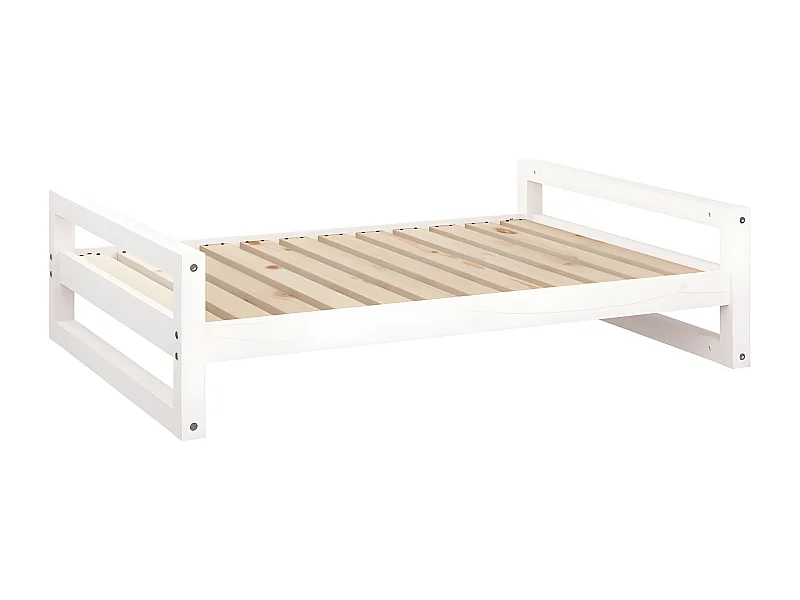 Canapé pour chien Blanc 105,5x75,5x28 cm Bois de pin solide RG3Q10450