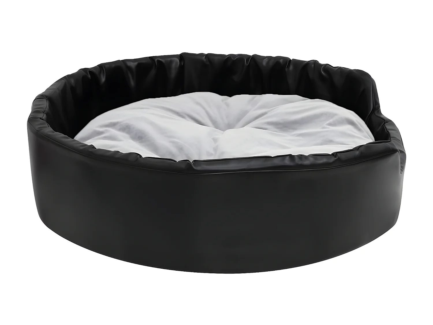 Cama para perros felpa y cuero sintético negro gris 90x79x20 cm ES543116