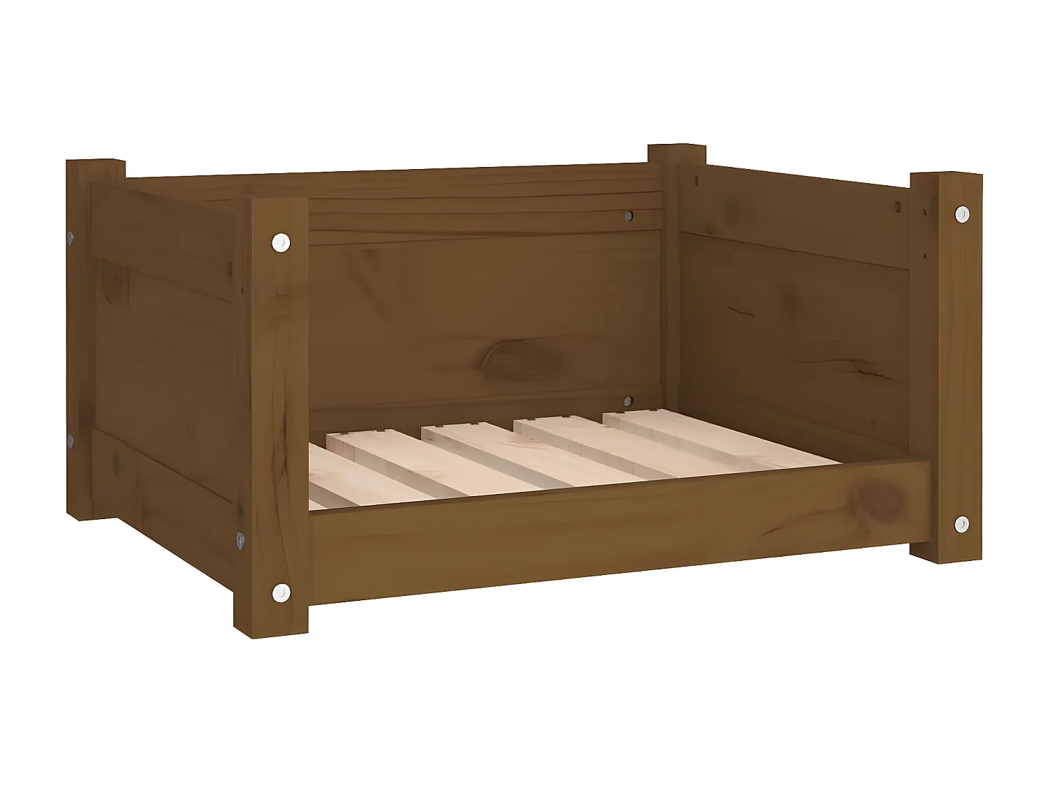 Cama p/ cães 55,5x45,5x28 cm madeira pinho maciça castanho mel PT901944