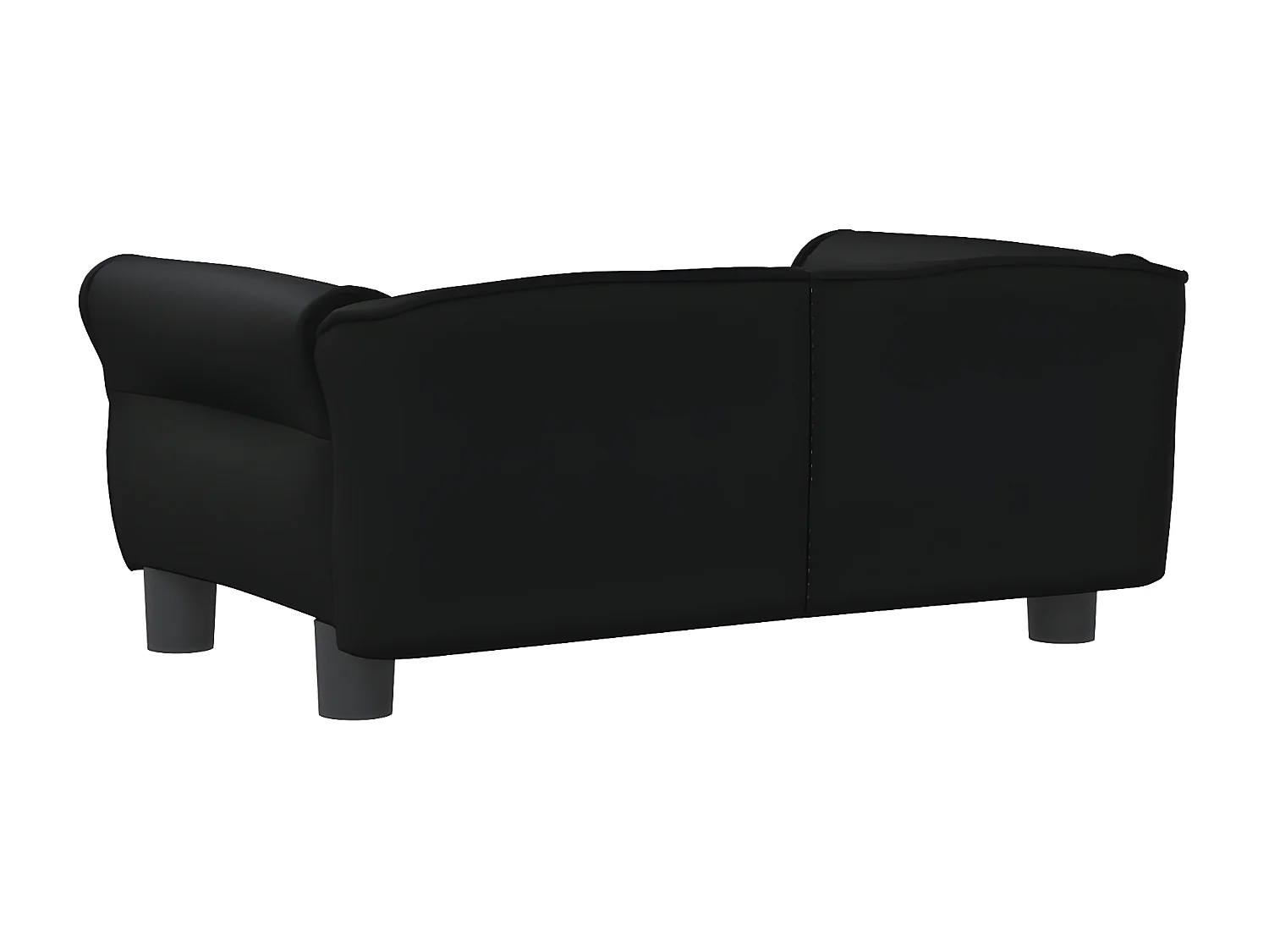 Cama para cães 70x45x30 cm couro artificial preto PT368334