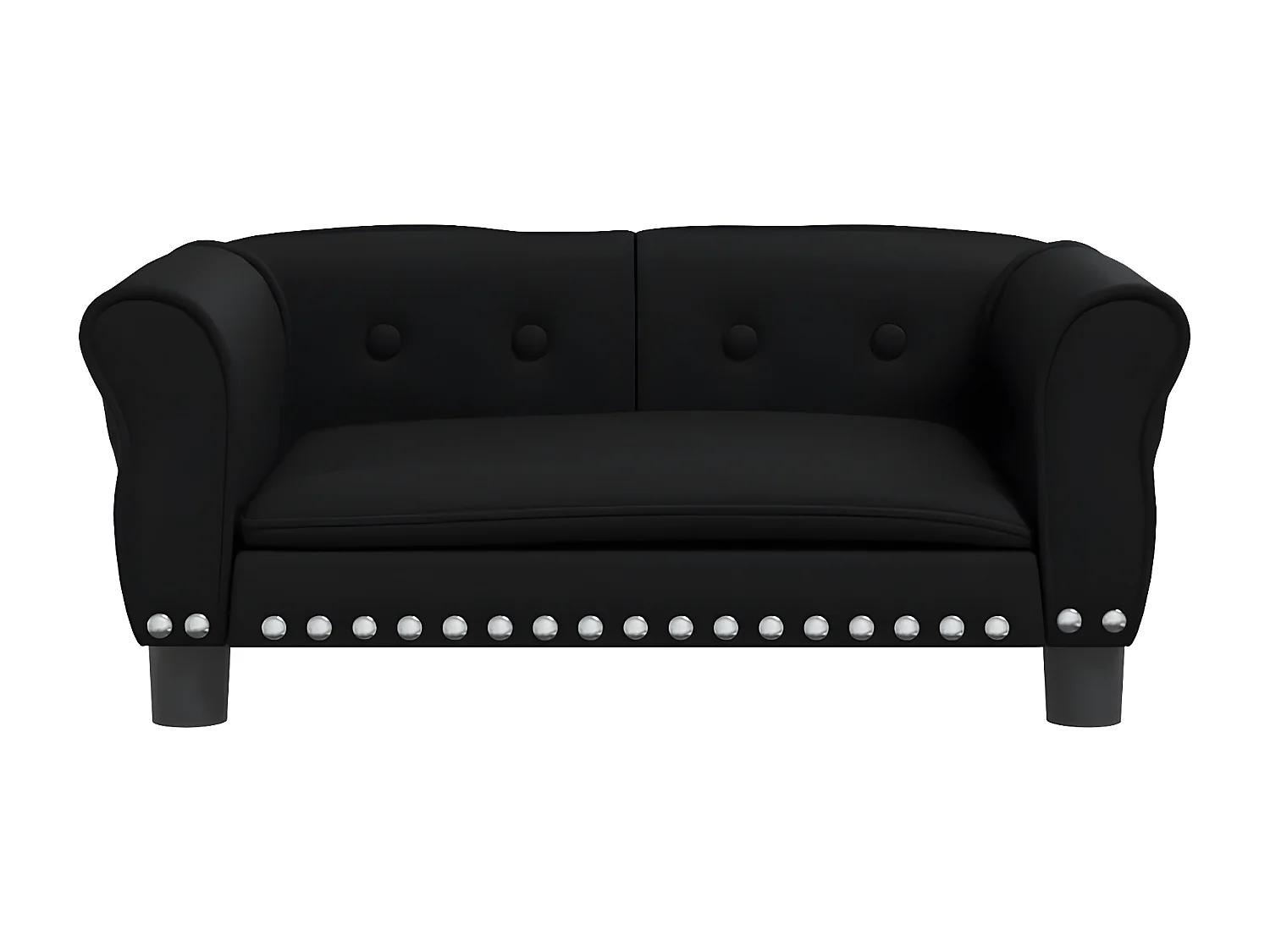 Cama para perros de cuero sintético negra 70x45x30 cm ES687296