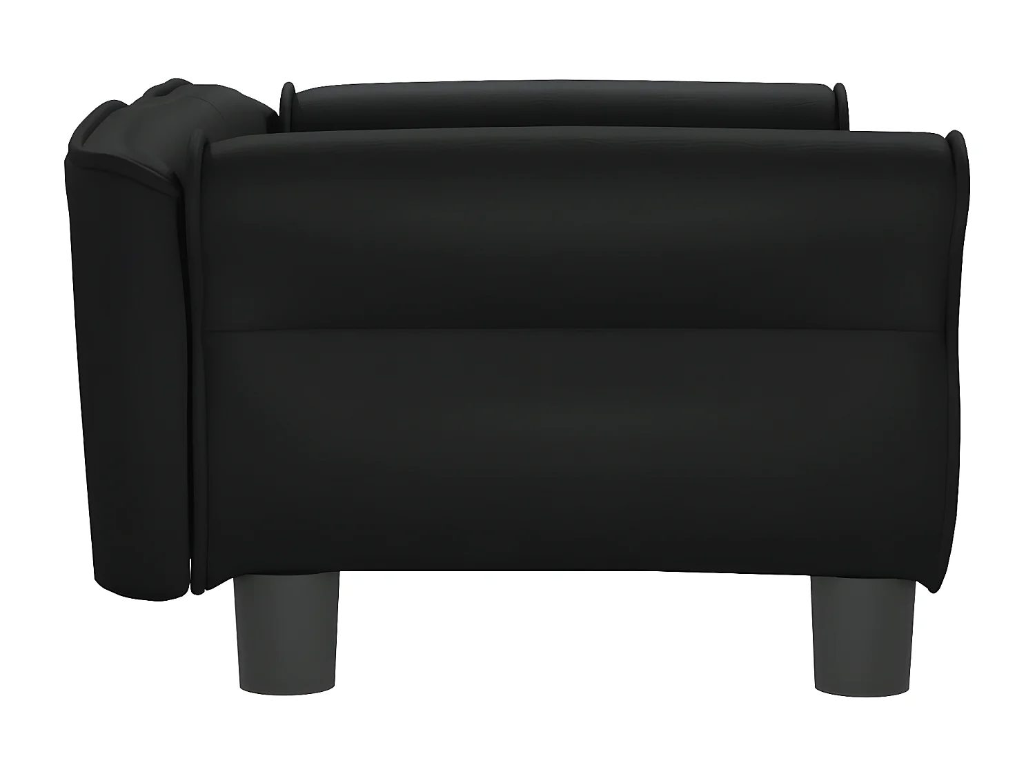 Cama para perros de cuero sintético negra 70x45x30 cm ES687296