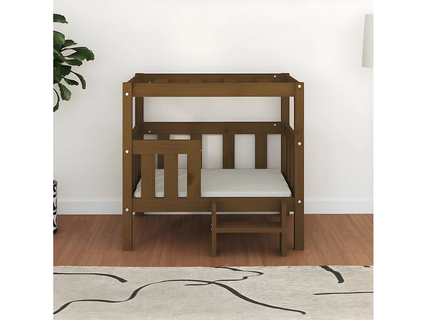 Canapé pour chien Marron miel 75,5x63,5x70 cm Bois de pin solide RG3Q25802