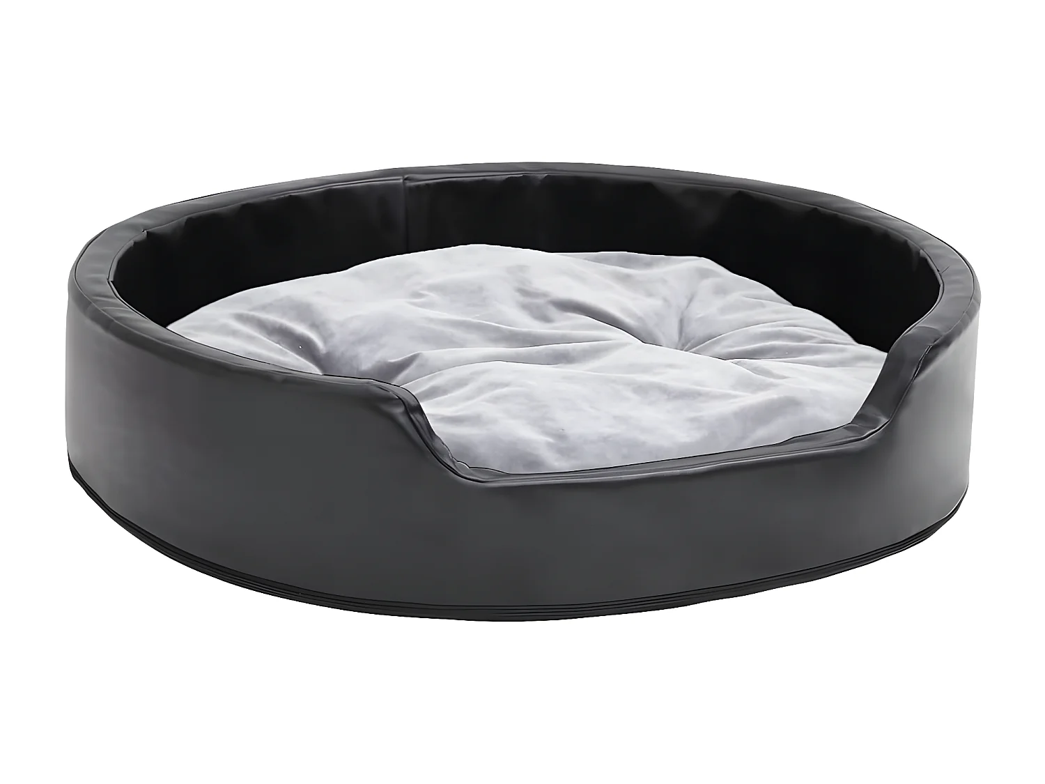 Canapé pour chiens Noir et gris 79x70x19 cm Peluche et similicuir RG3Q57901